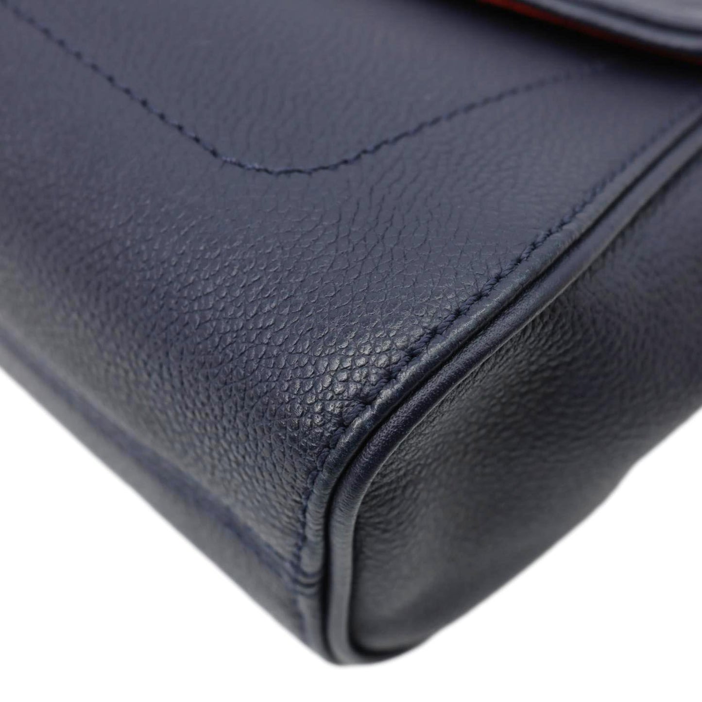 LOUIS VUITTON Saint Germain PM Monogram Empreinte Leather Shoulder Bag Navy Blue