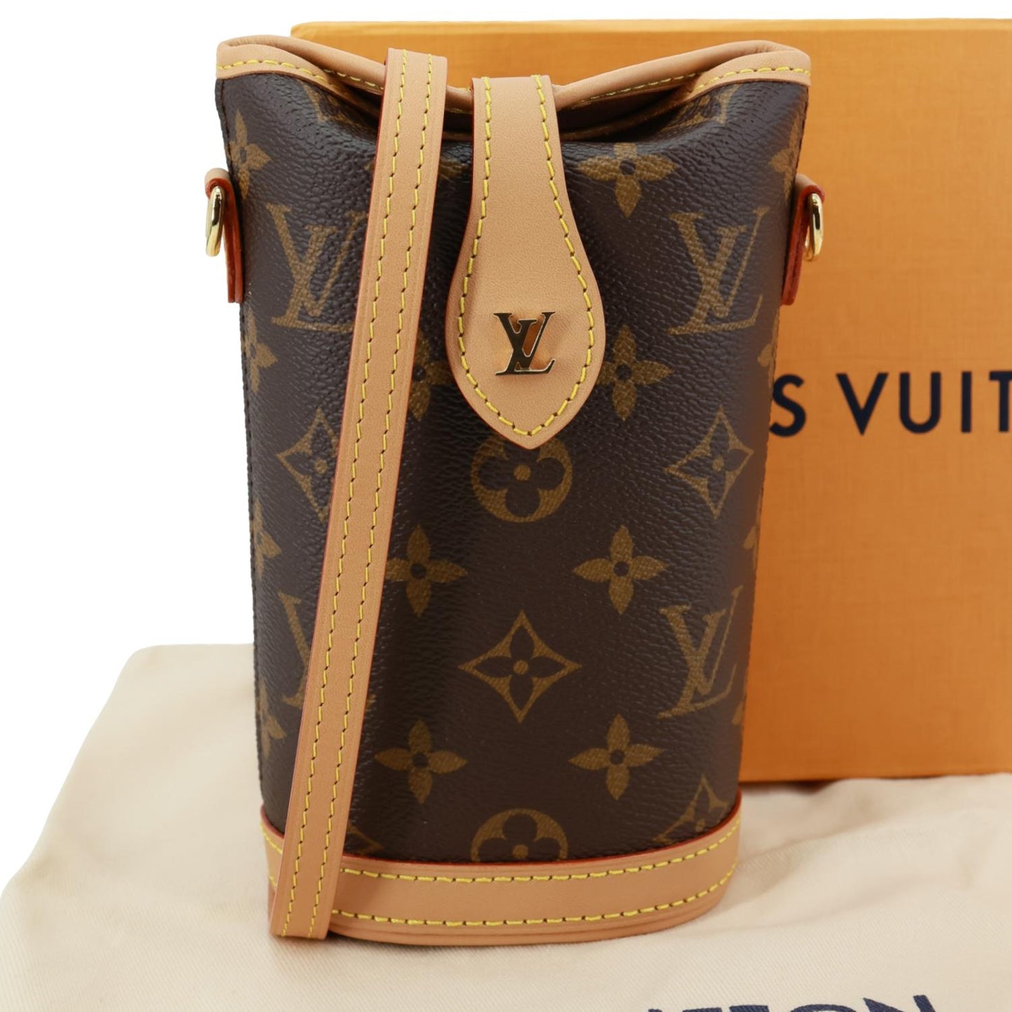 LOUIS VUITTON Fold Me Pouch Monogram Canvas Shoulder Bag Brown