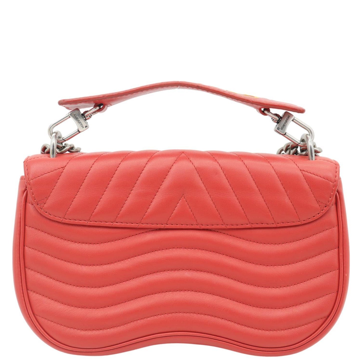 LOUIS VUITTON New Wave PM Leather Chain Crossbody Bag Red