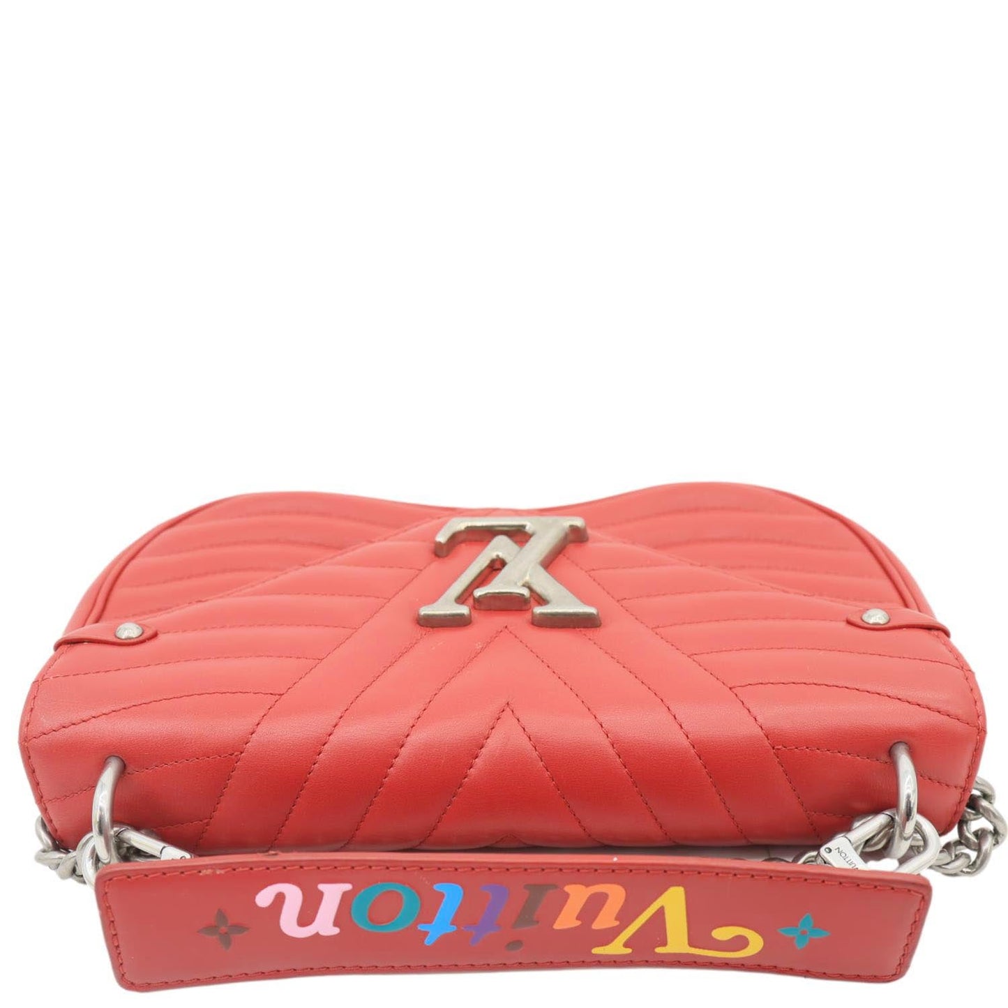 LOUIS VUITTON New Wave PM Leather Chain Crossbody Bag Red