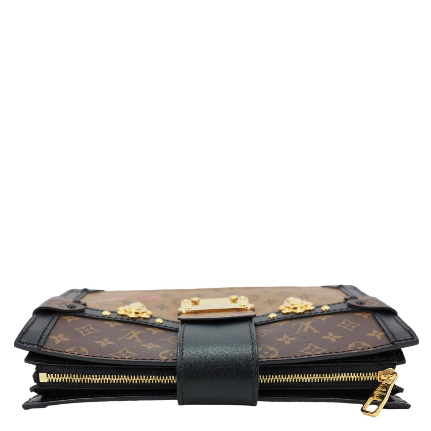 LOUIS VUITTON Trunk Clutch Reverse Monogram Crossbody Bag Brown