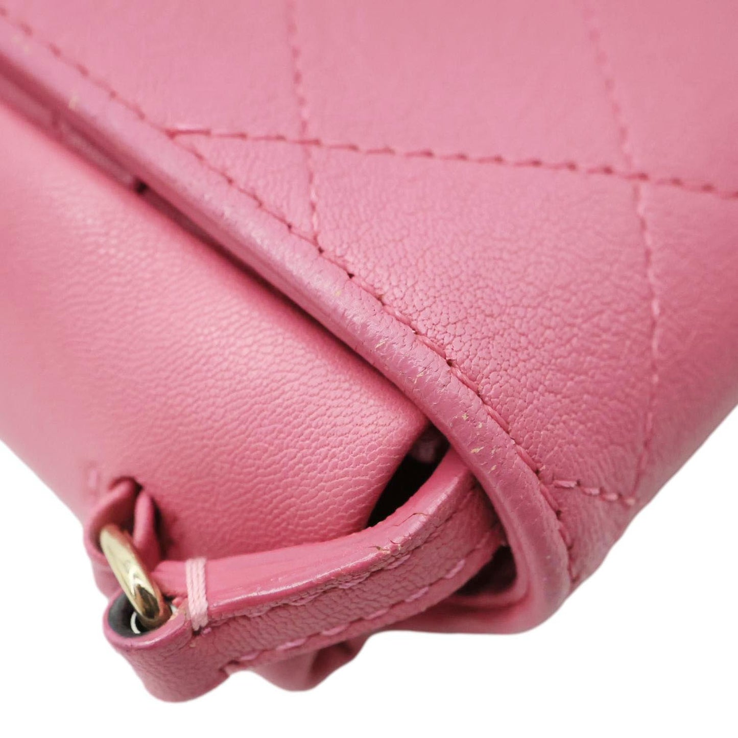 CHANEL CC Casual Trip Quilted Leather Messenger Bag Pink