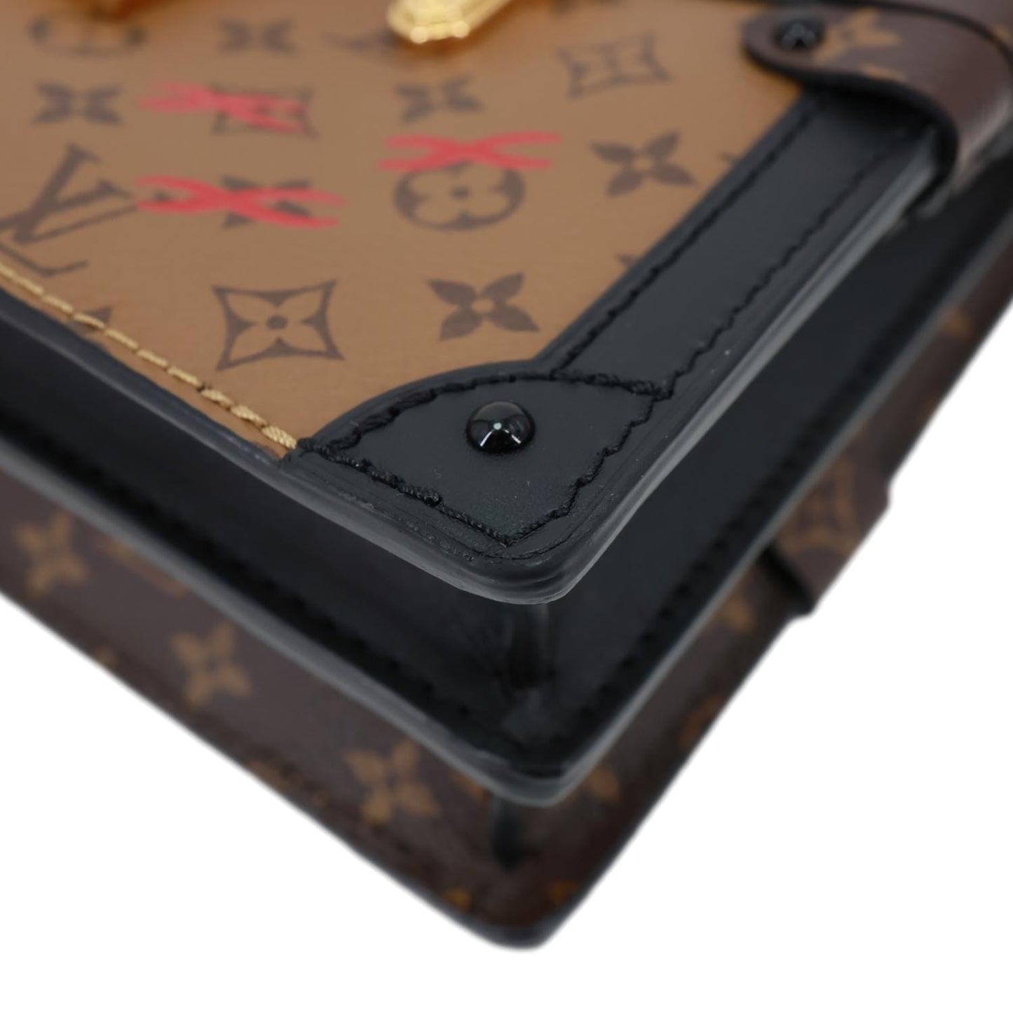 LOUIS VUITTON Trunk Clutch Reverse Monogram Crossbody Bag Brown