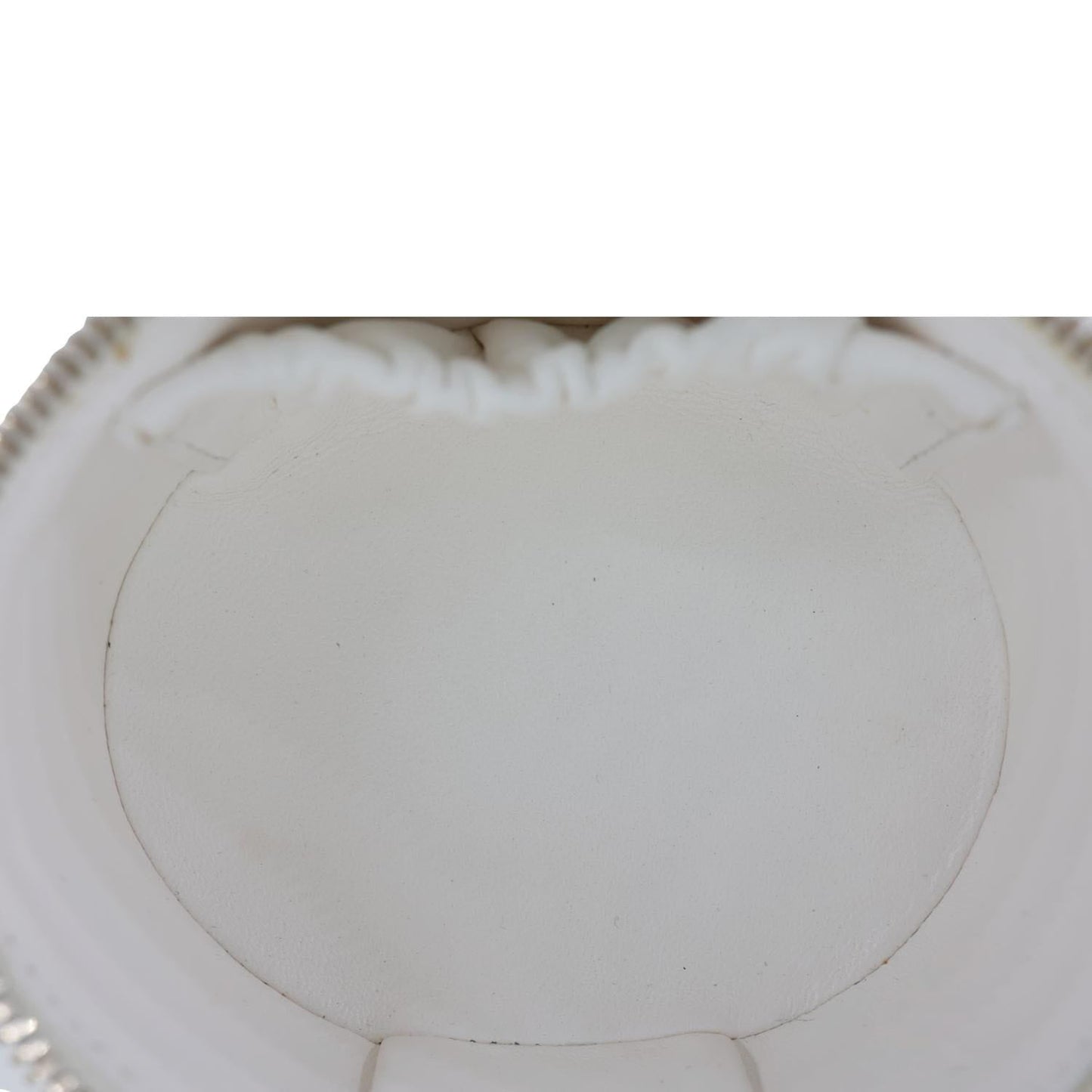 CHANEL Pearly Girl Round Quilted Lambskin Leather Top Handle Vanity Case With Chain White