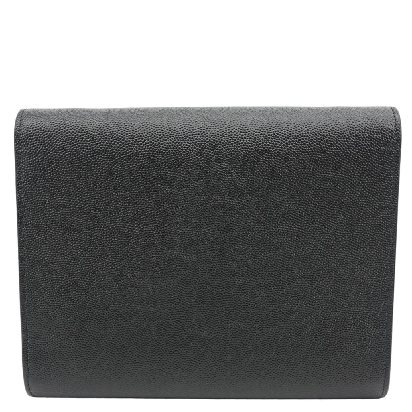 YVES SAINT LAURENT Cassandra Matelasse Grain De Poudre Chain Wallet Black