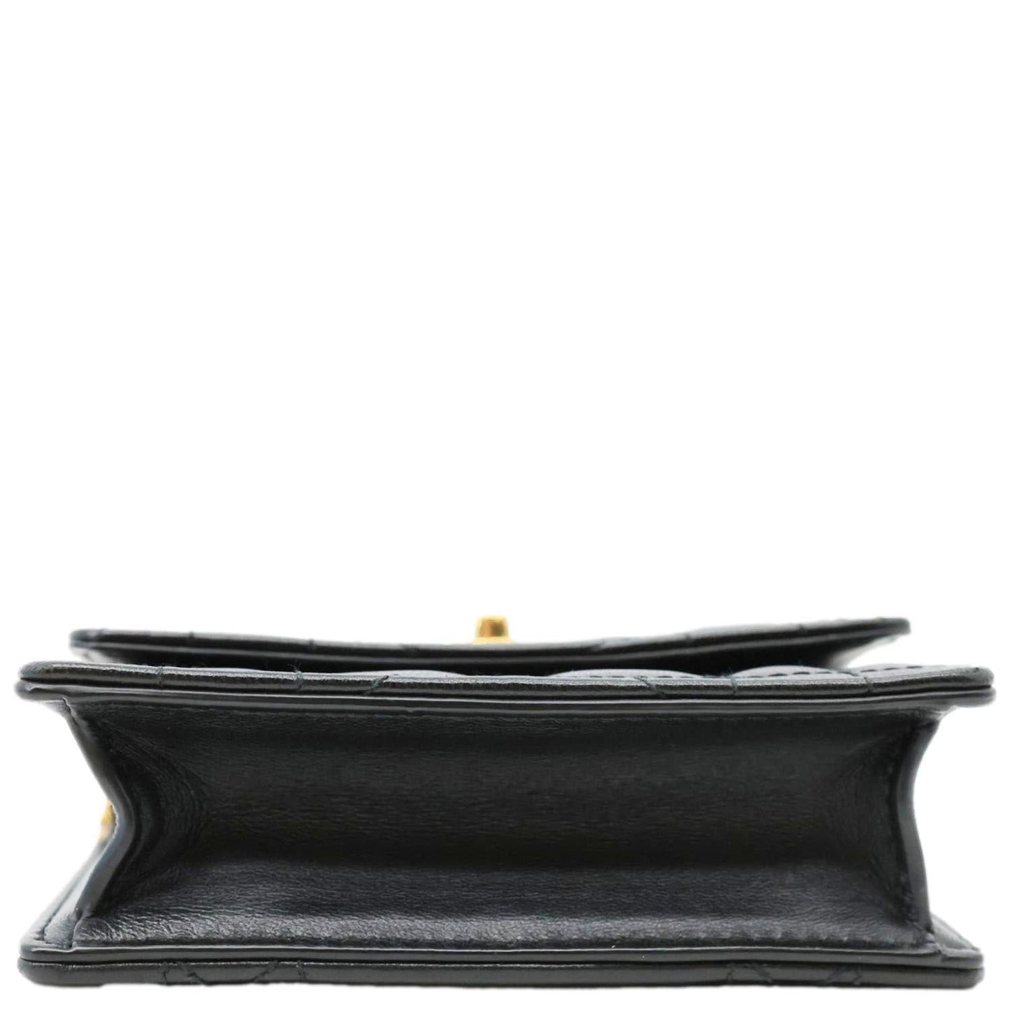 CHRISTIAN DIOR Miss Caro Micro Cannage Lambskin Leather Crossbody Bag Black