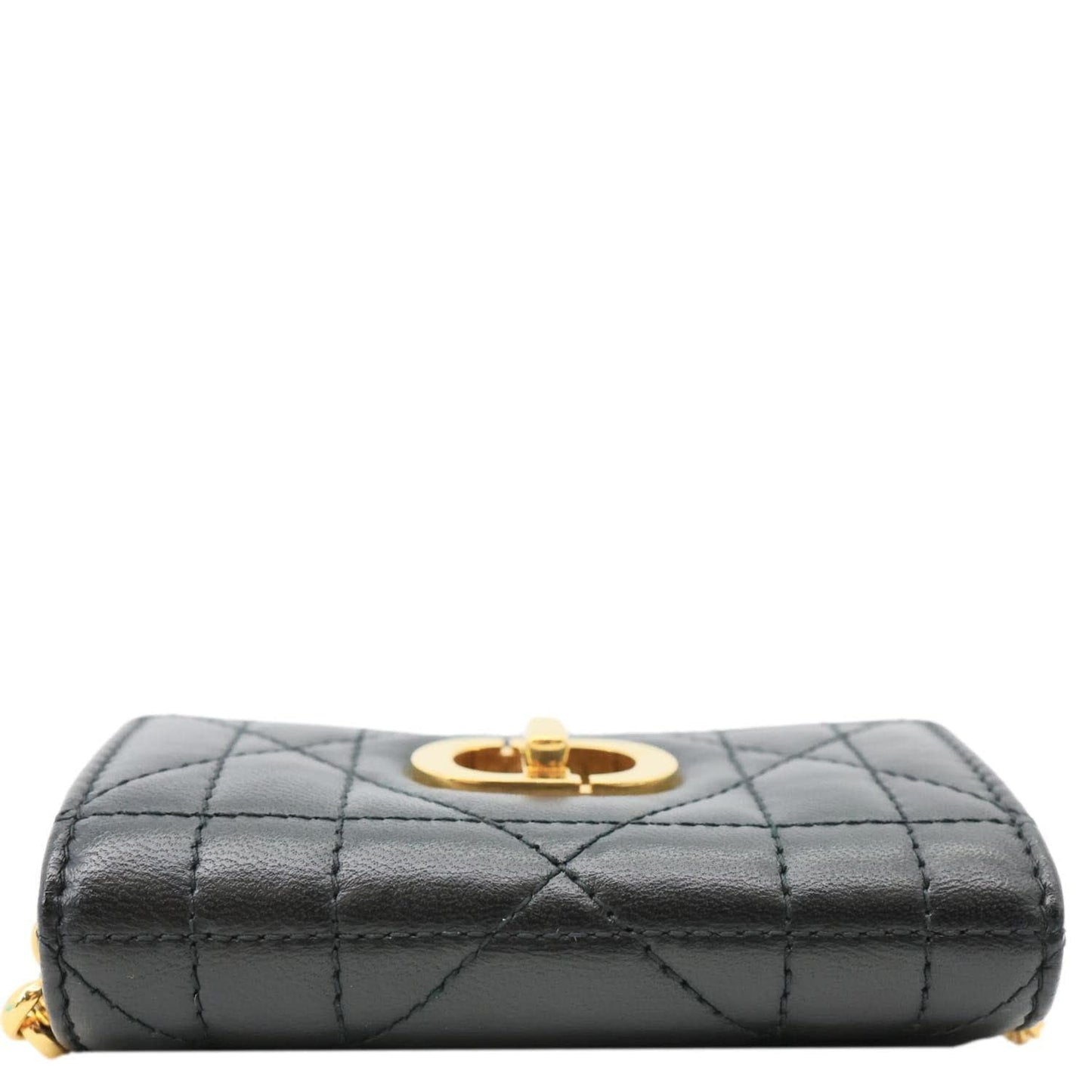 CHRISTIAN DIOR Miss Caro Micro Cannage Lambskin Leather Crossbody Bag Black