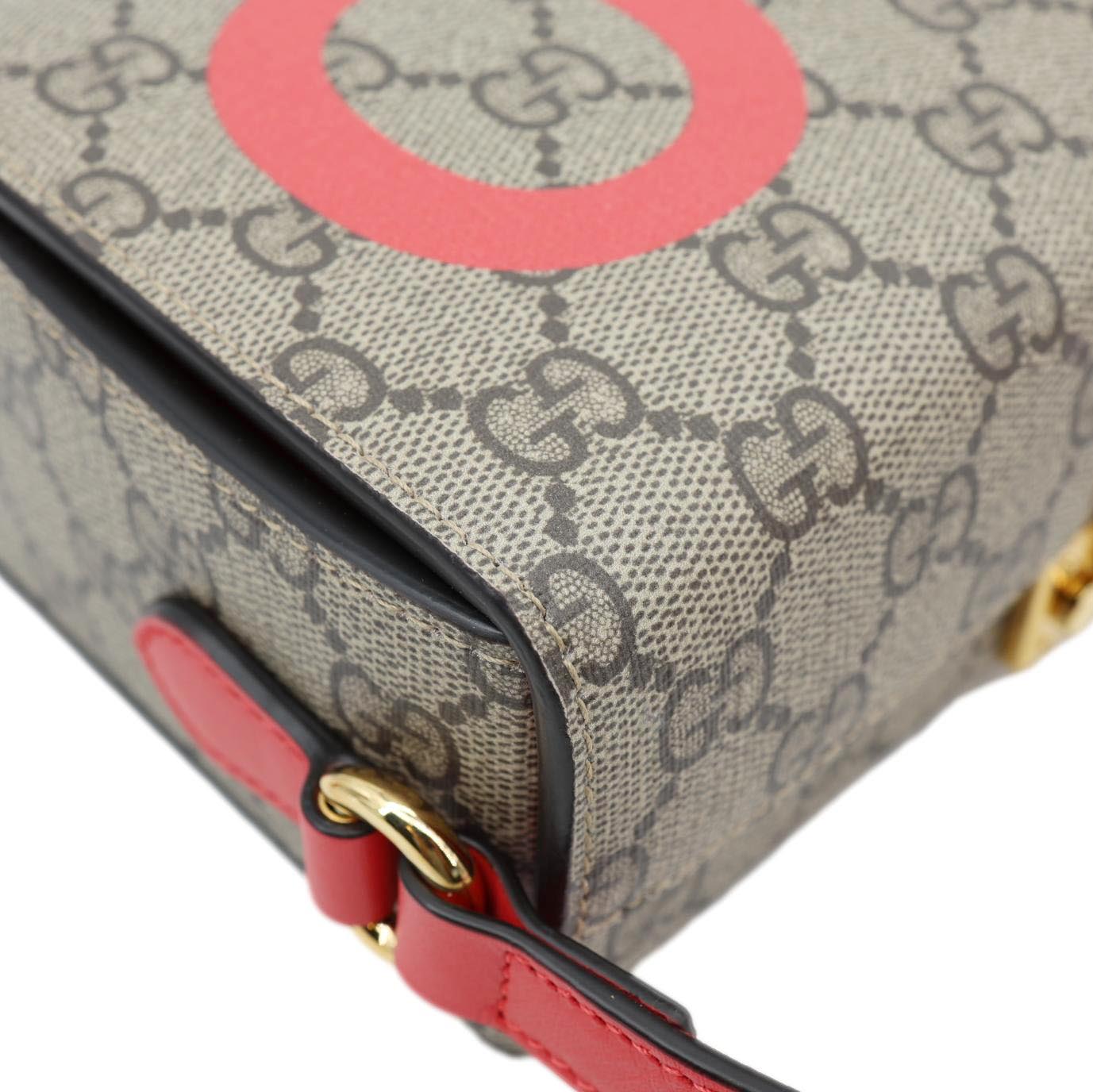 GUCCI Moon Love Valentines Day Padlock GG Supreme Canvas Shoulder Bag Beige 677610