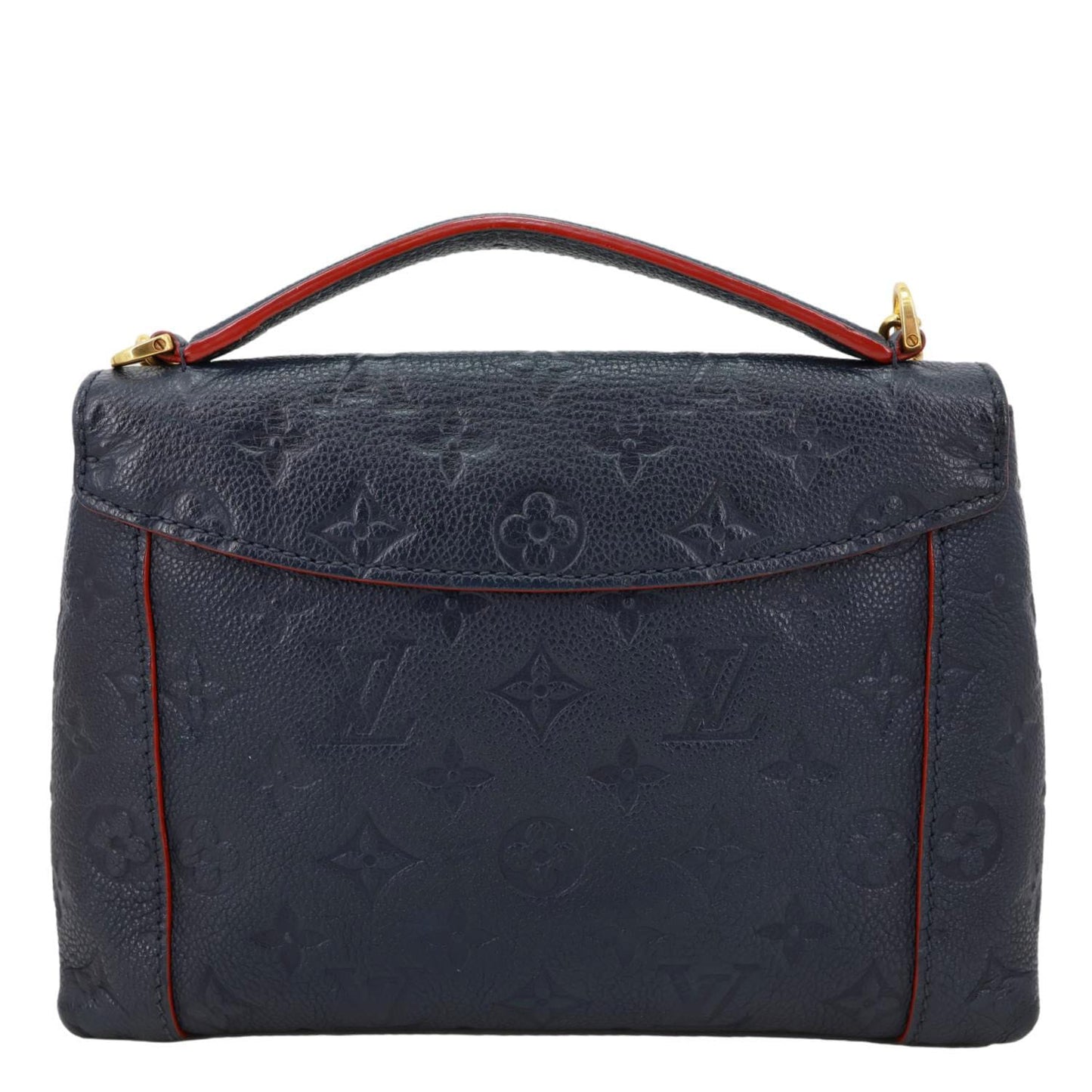 LOUIS VUITTON Blanche BB Monogram Empreinte Leather Shoulder Bag Navy Blue