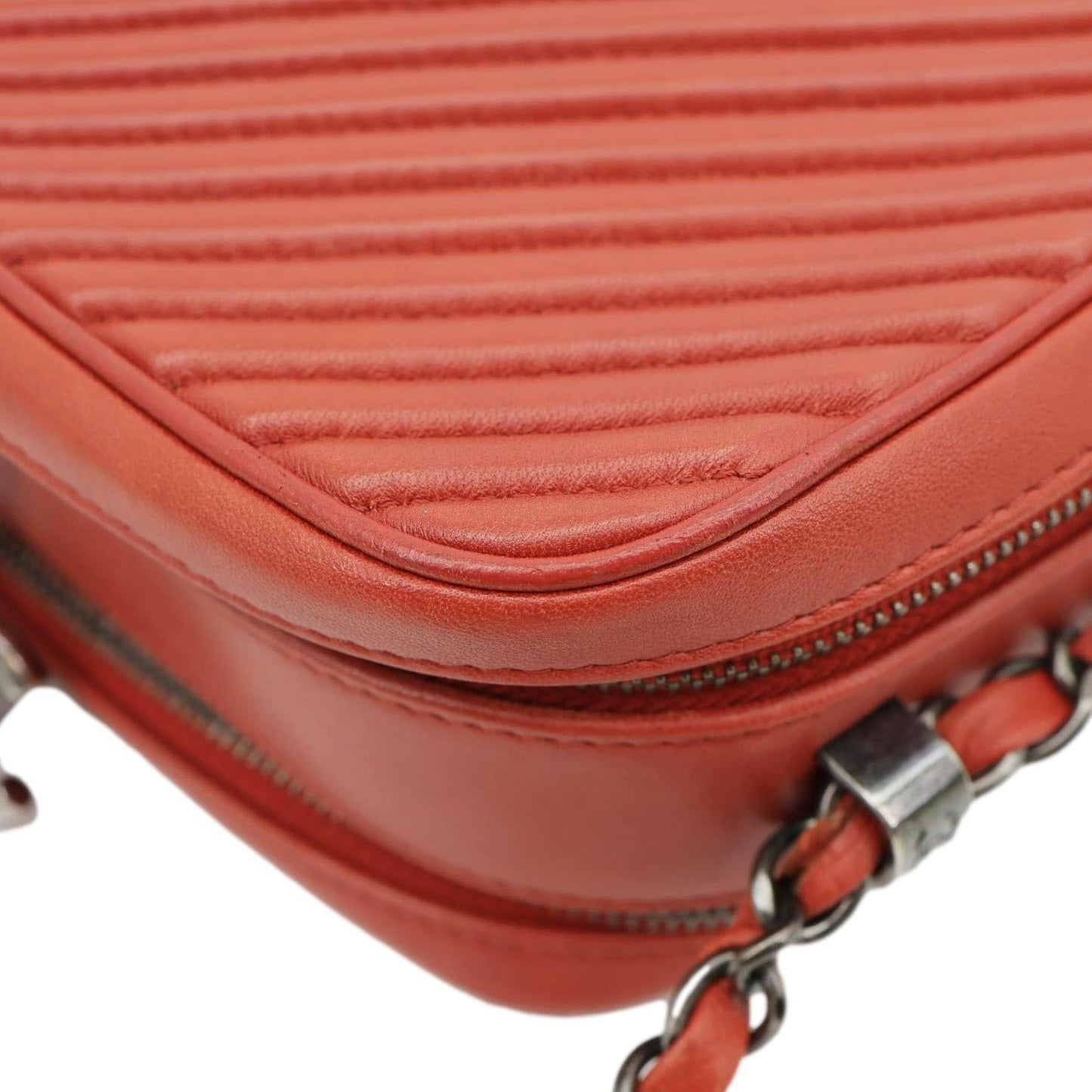 CHANEL Coco Boy Small Quilted Lambskin Camera Case Crossbody Bag Red