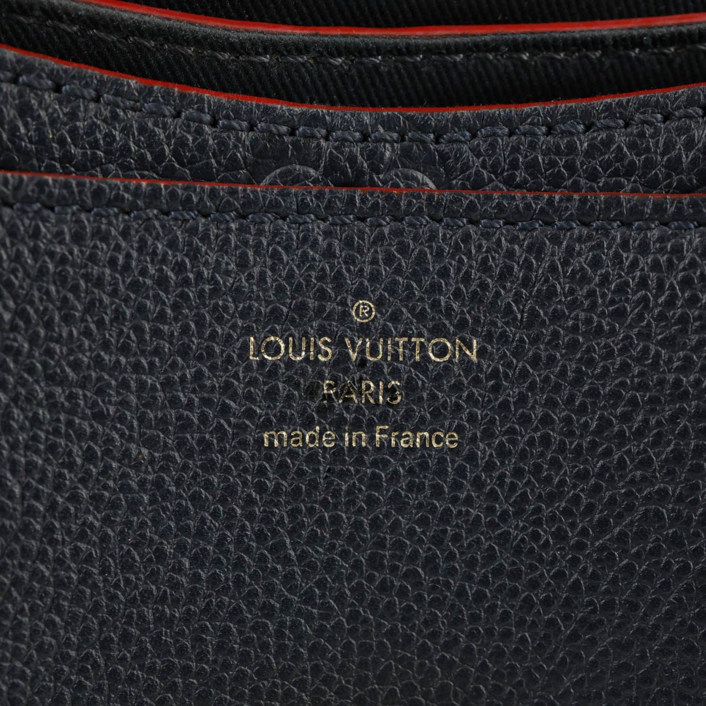 LOUIS VUITTON Blanche BB Monogram Empreinte Leather Shoulder Bag Navy Blue