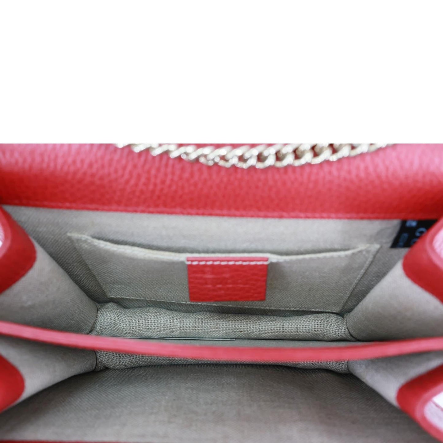 GUCCI Interlocking GG Small Dollar Calfskin Leather Crossbody Bag Red 510304