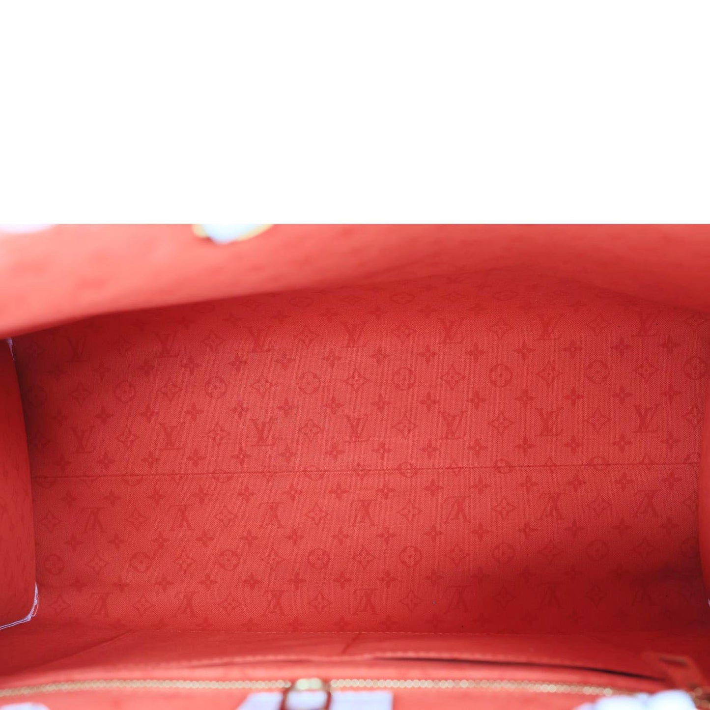 LOUIS VUITTON Onthego GM Crafty Monogram Giant Canvas Shoulder Bag Red