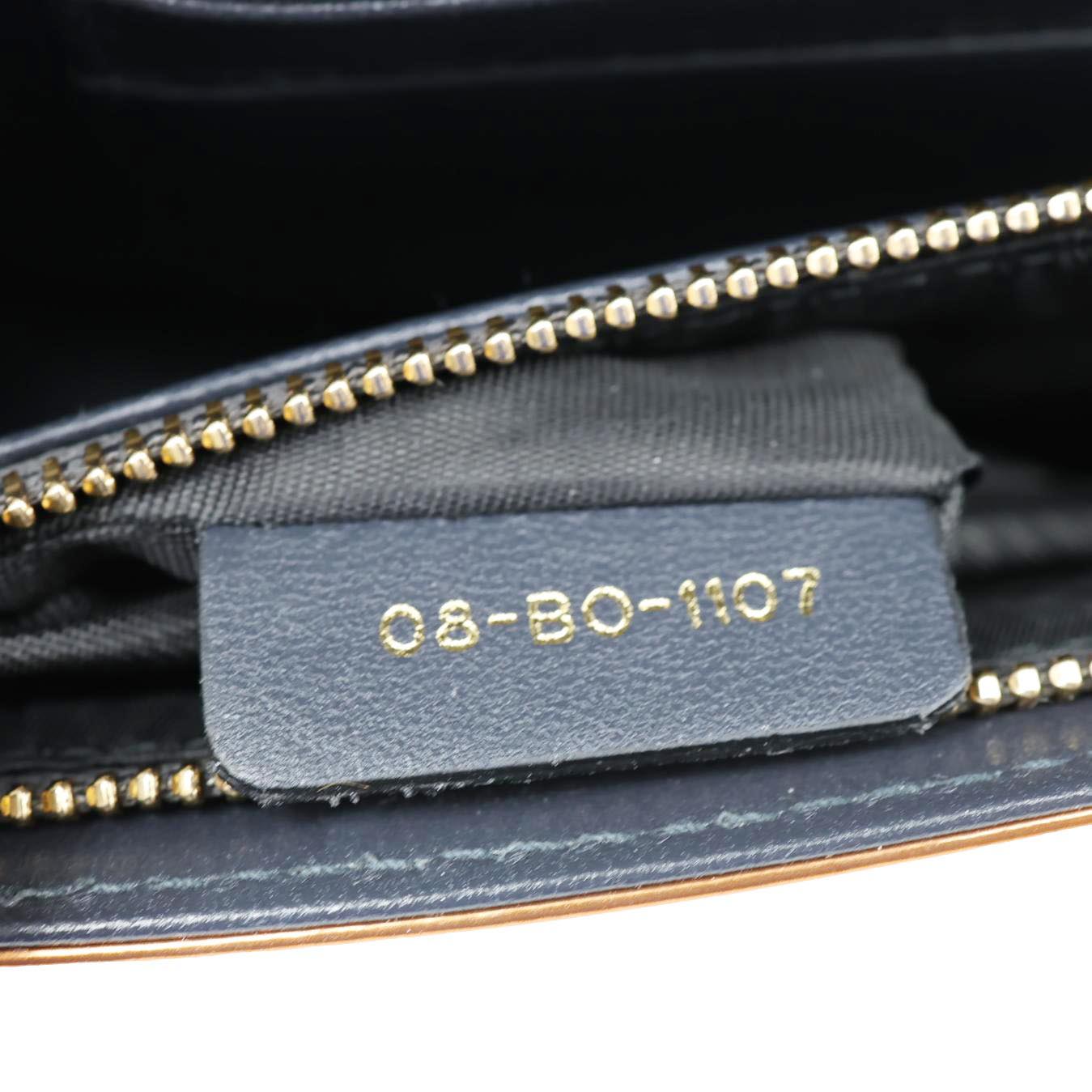 CHRISTIAN DIOR Diorama Micro-Cannage Patent Leather Wallet on Chain Orange