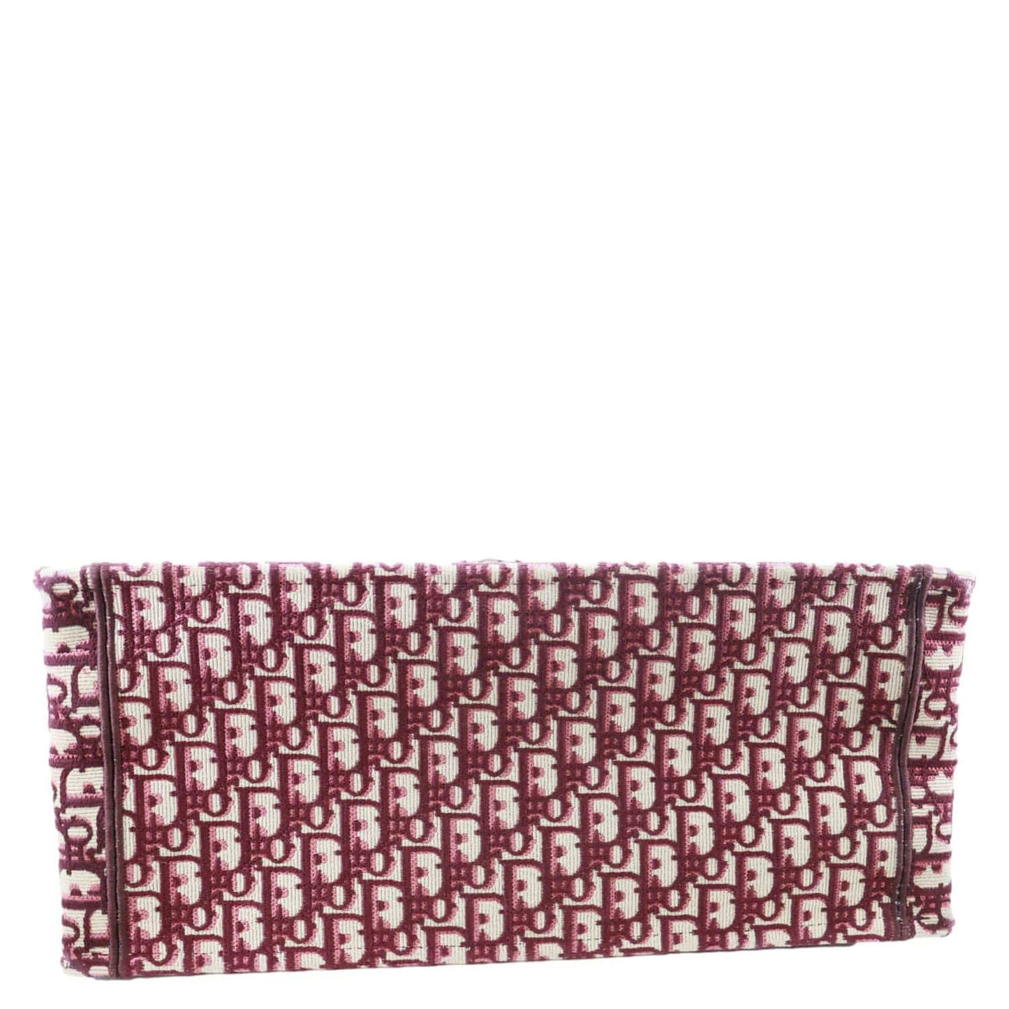 CHRISTIAN DIOR Book Large Oblique Embroidery Canvas Tote Bag Burgundy
