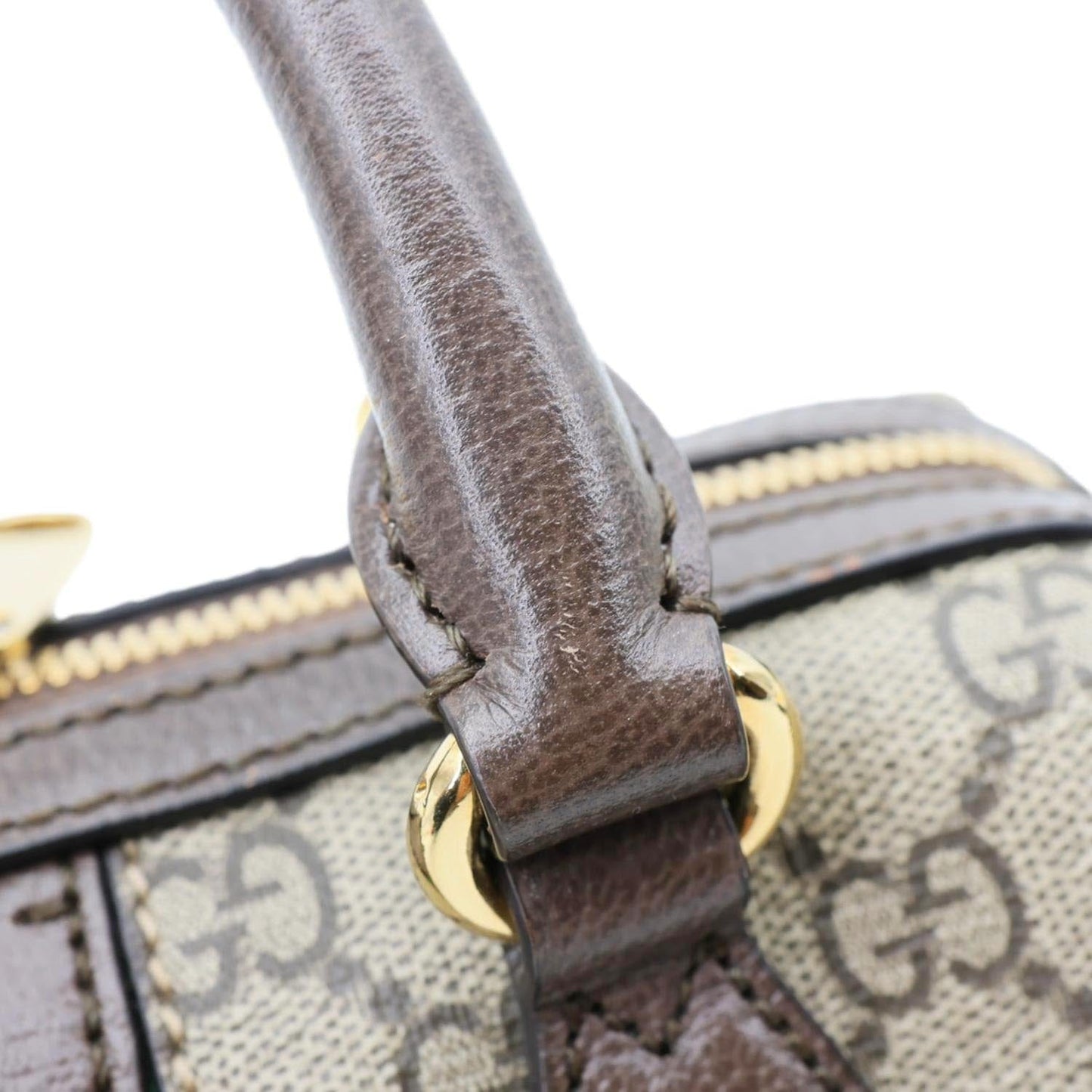 GUCCI Ophidia GG Canvas Dollar Web Top Handle Boston Bag Beige 772053