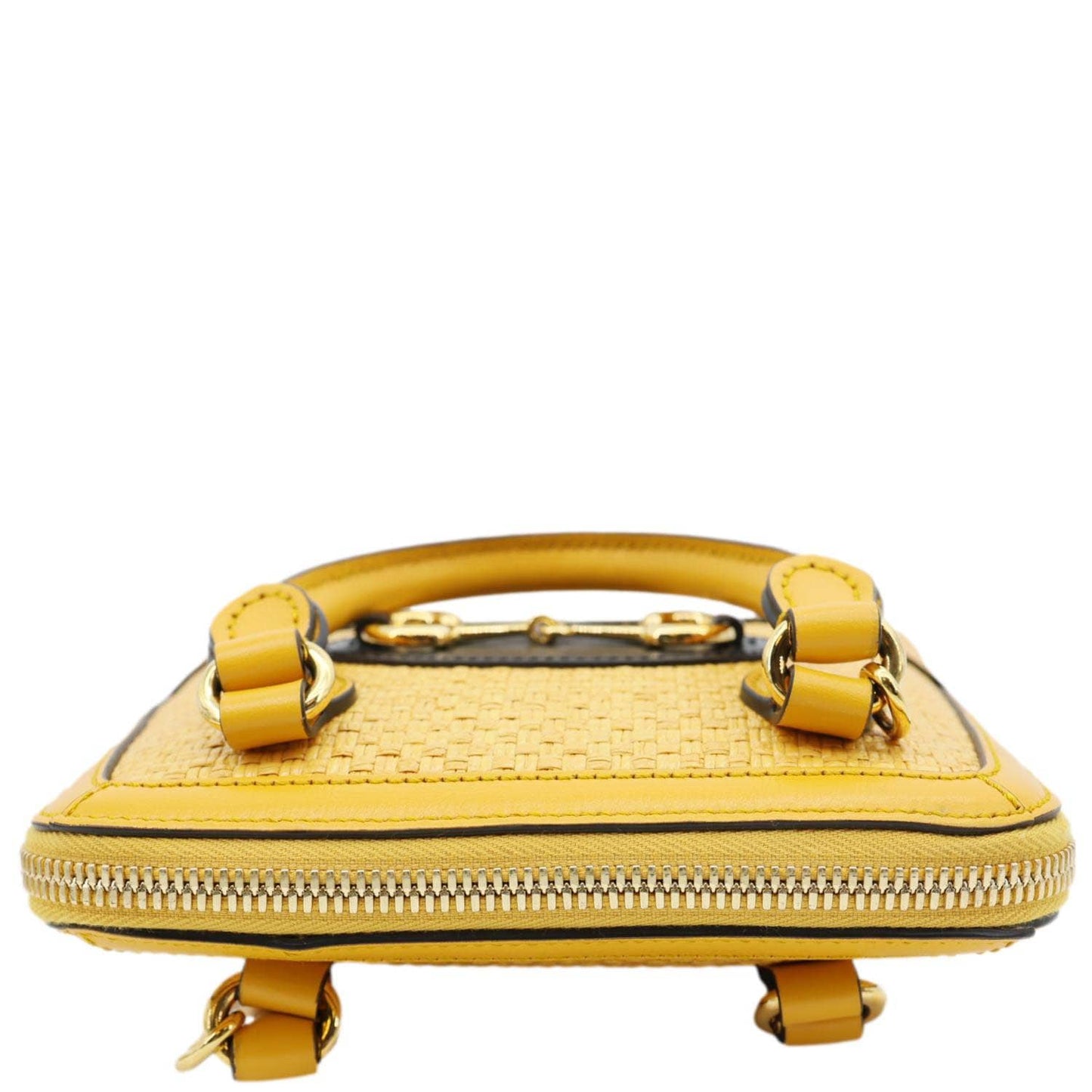 GUCCI Horsebit 1955 Mini Leather Crossbody Bag Yellow 640716