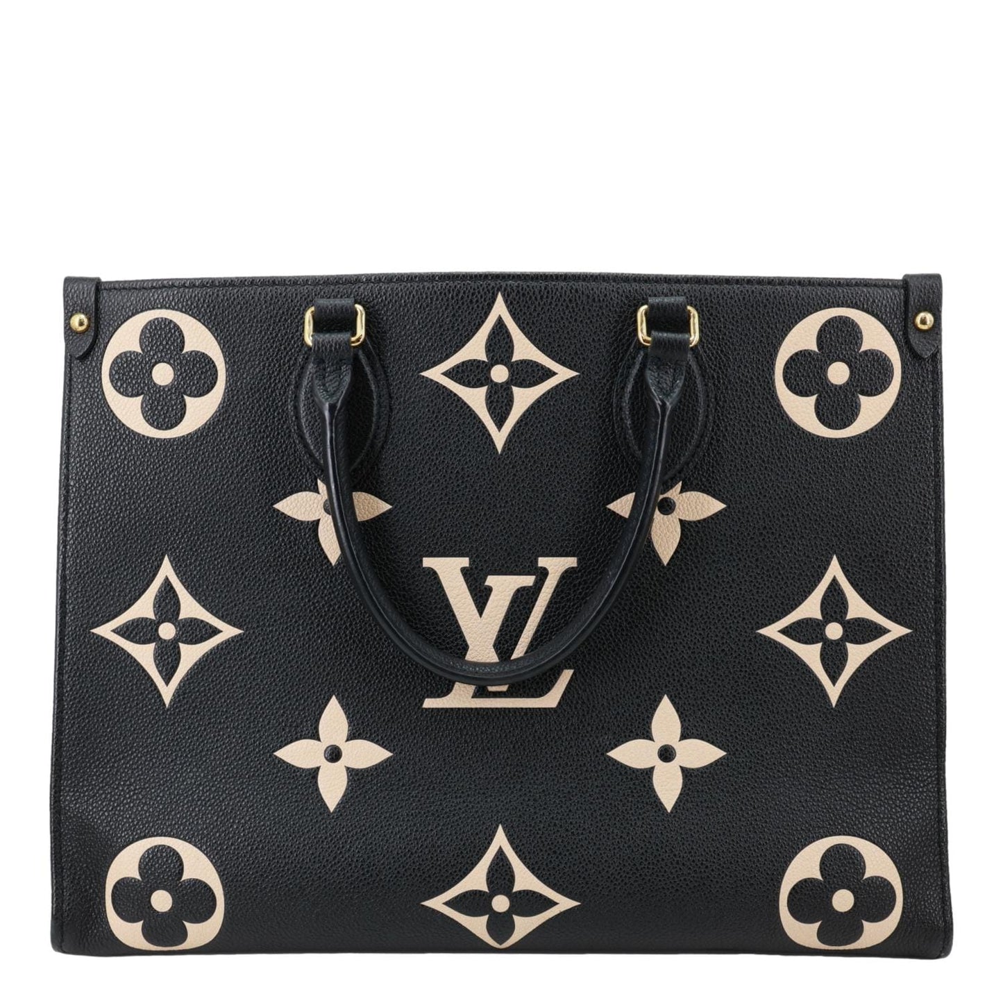 LOUIS VUITTON Onthego MM Giant Monogram Empreinte Leather Tote Bag Bicolor