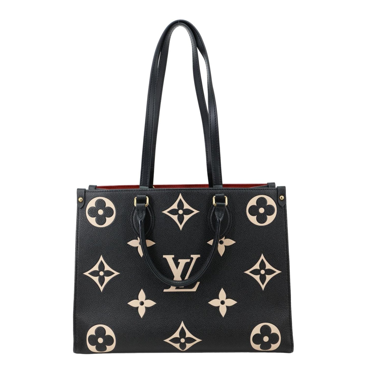 LOUIS VUITTON Onthego MM Giant Monogram Empreinte Leather Tote Bag Bicolor