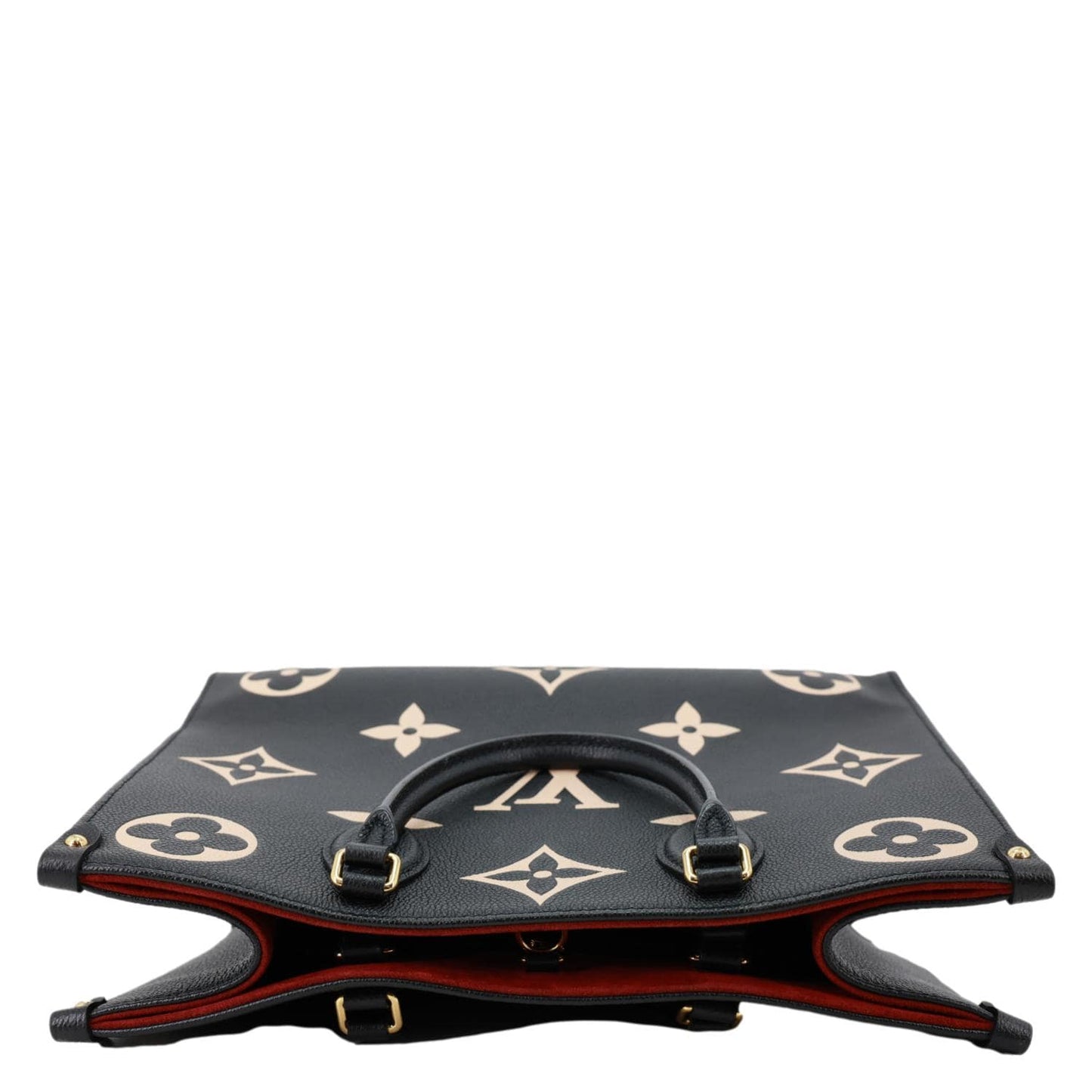 LOUIS VUITTON Onthego MM Giant Monogram Empreinte Leather Tote Bag Bicolor