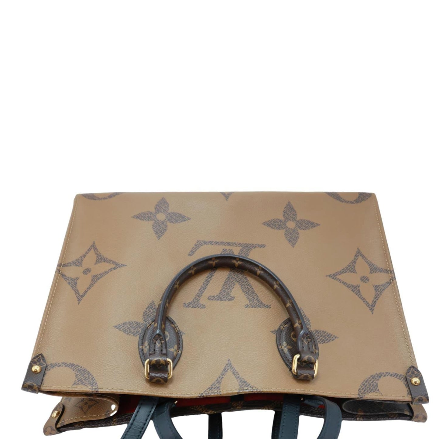LOUIS VUITTON Onthego MM Reverse Monogram Giant Canvas Tote Bag Brown