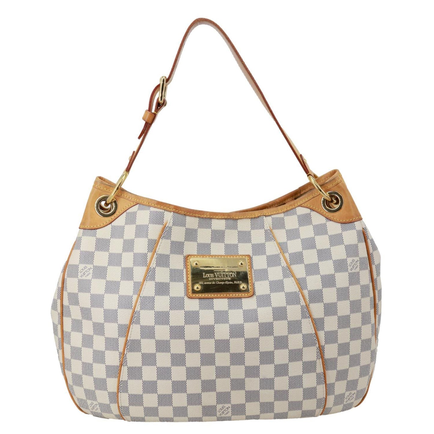 LOUIS VUITTON Galliera PM Damier Azur Hobo Bag White