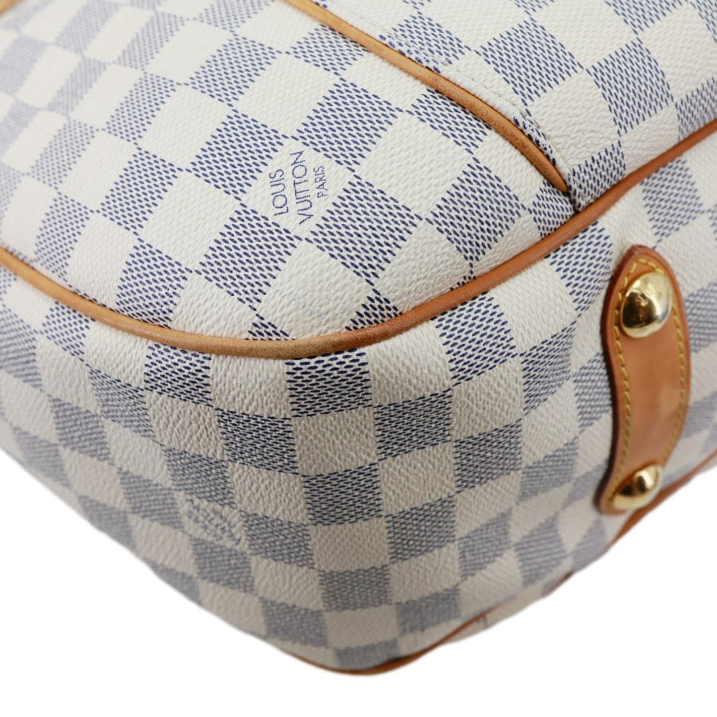 LOUIS VUITTON Galliera PM Damier Azur Hobo Bag White
