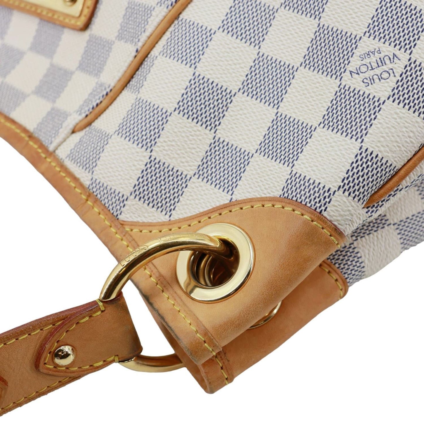 LOUIS VUITTON Galliera PM Damier Azur Hobo Bag White