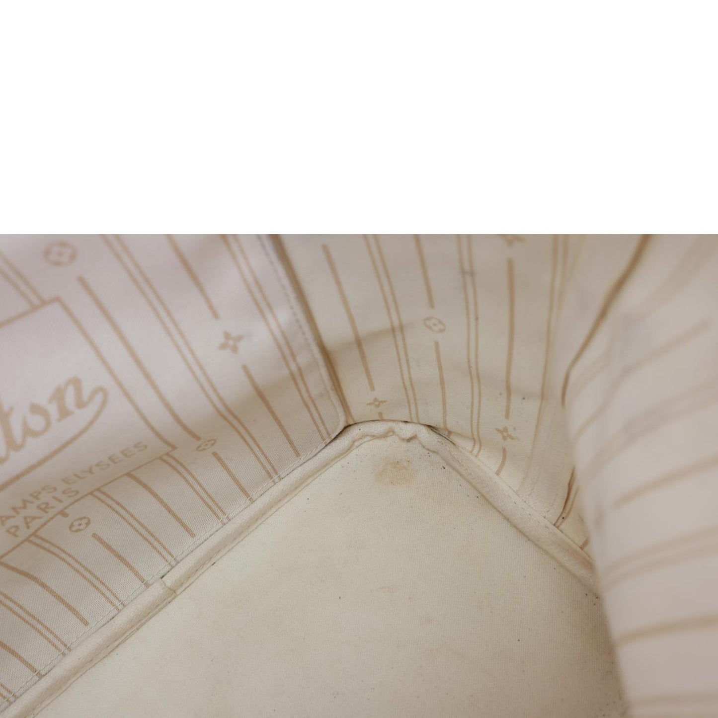 LOUIS VUITTON Neverfull MM Damier Azur Shoulder Bag White