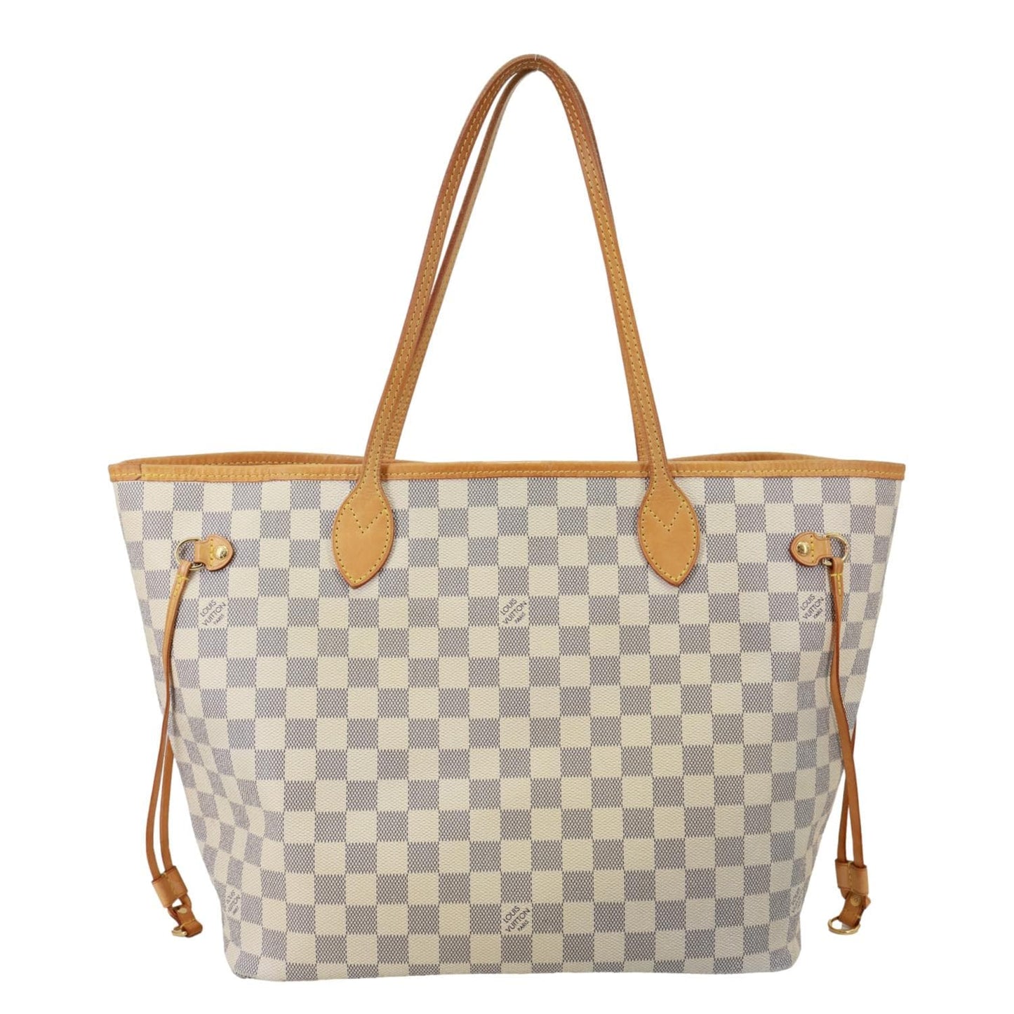 LOUIS VUITTON Neverfull MM Damier Azur Shoulder Bag White