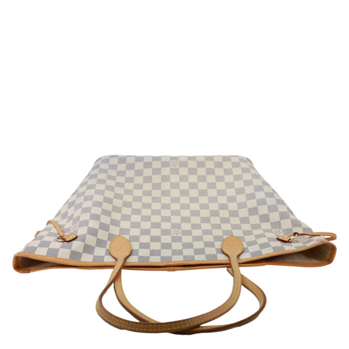 LOUIS VUITTON Neverfull MM Damier Azur Shoulder Bag White