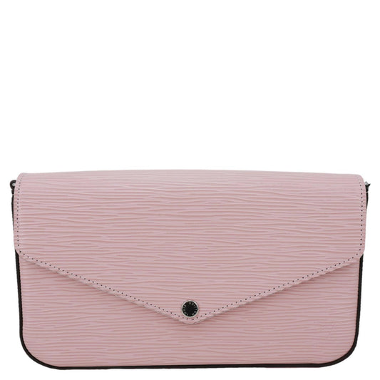 LOUIS VUITTON Felicie Pochette Epi Leather Crossbody Bag Pink