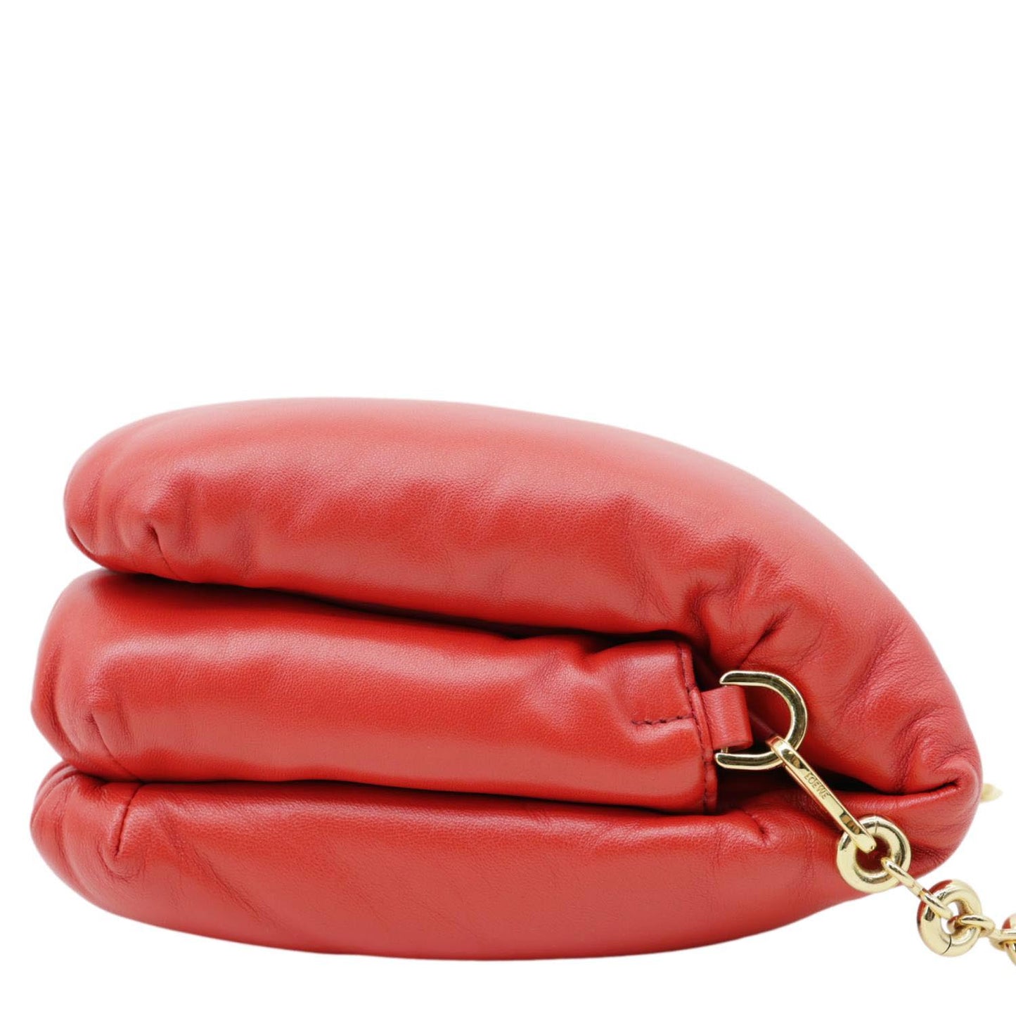 LOEWE Goya Small Puffer Lambskin Leather Shoulder Bag Bag Red