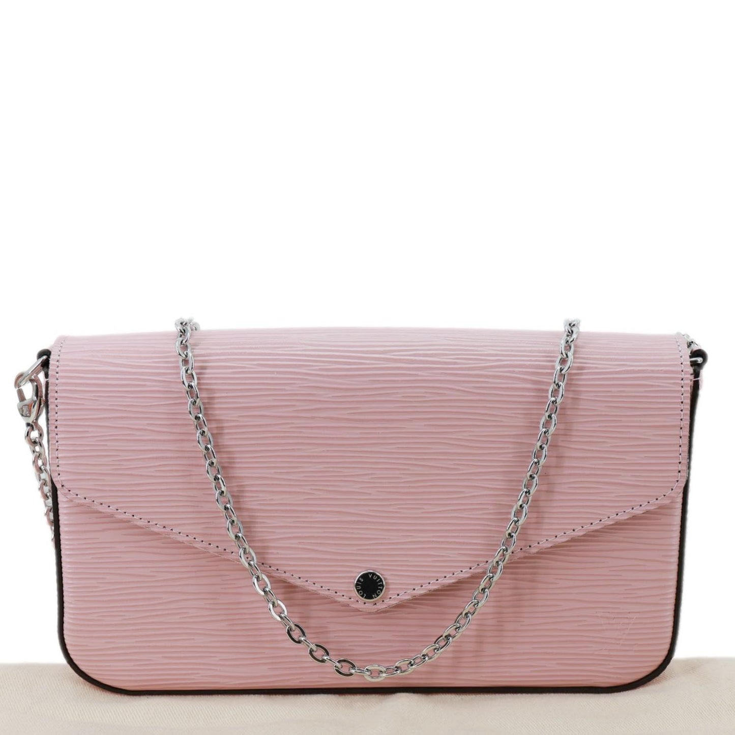 LOUIS VUITTON Felicie Pochette Epi Leather Crossbody Bag Pink