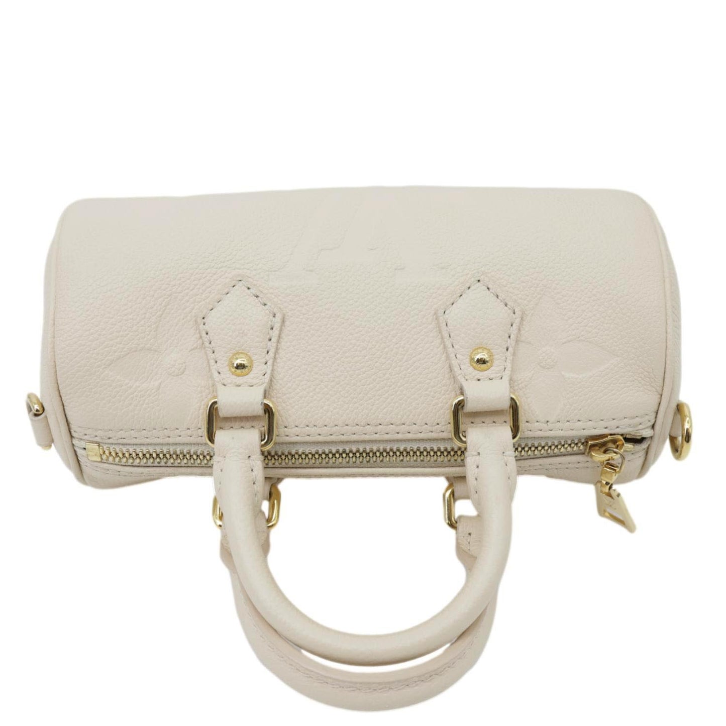 LOUIS VUITTON Papillon BB Monogram Empreinte Leather Shoulder Bag Off White