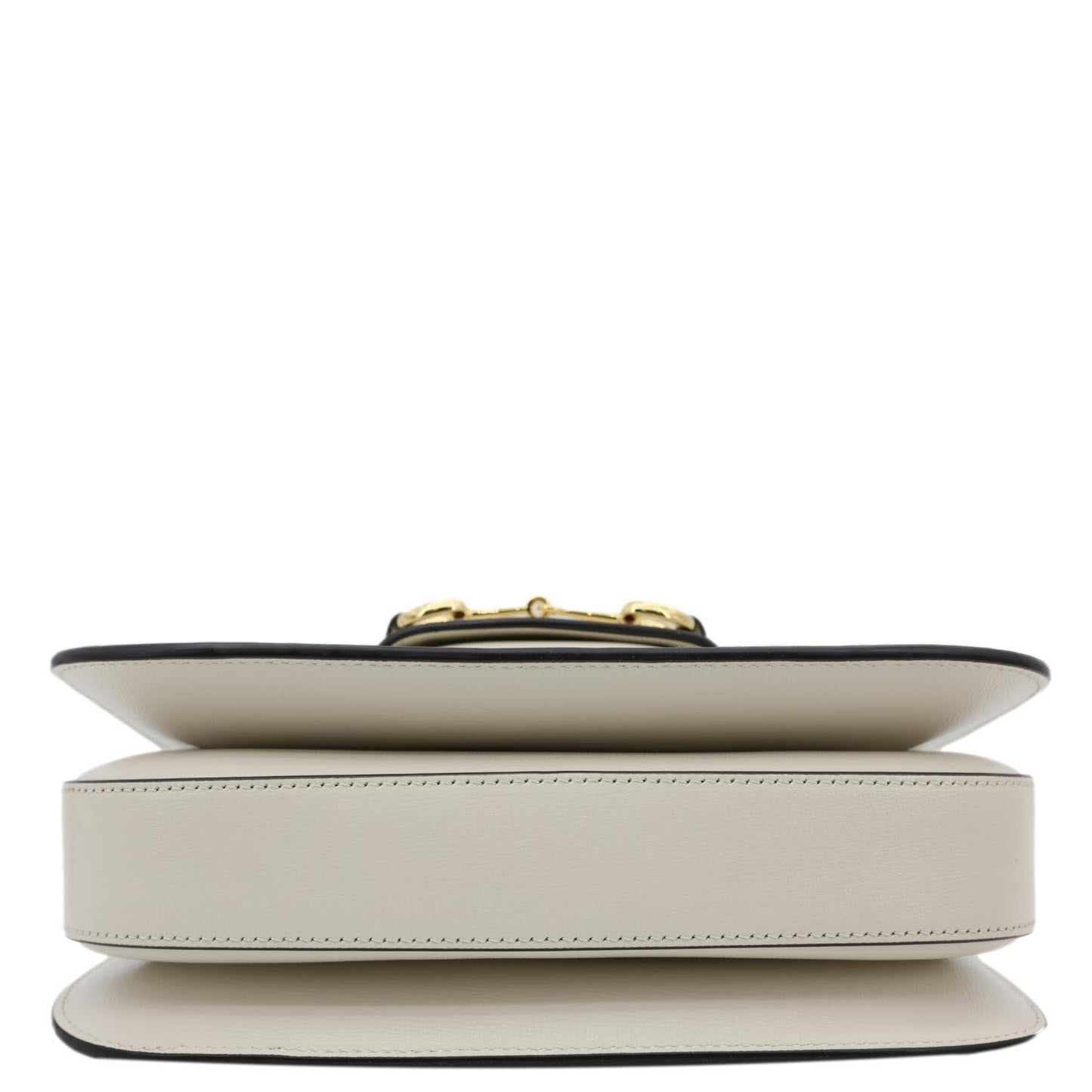 GUCCI Horsebit 1955 Small Leather Shoulder Bag Off White 602204