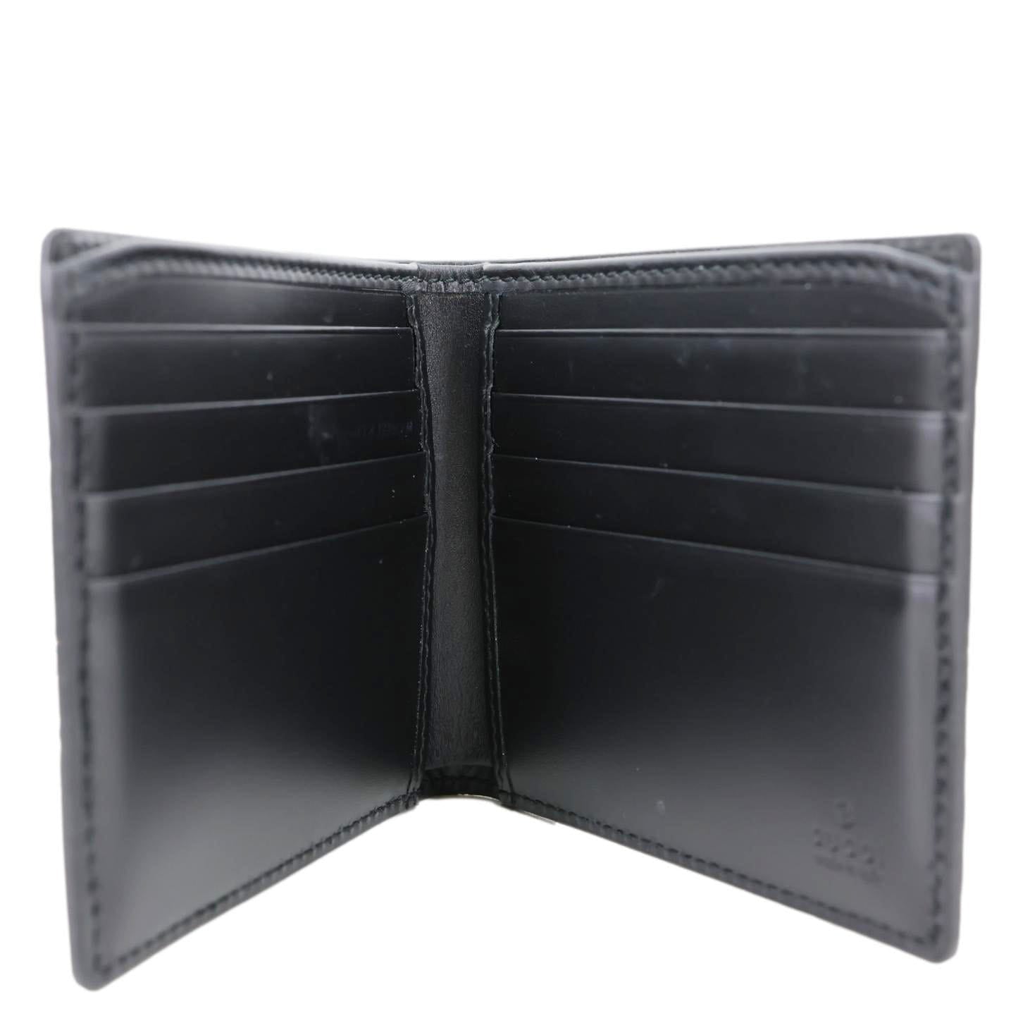 GUCCI GG Signature Leather Bifold Men's Wallet Black 473916