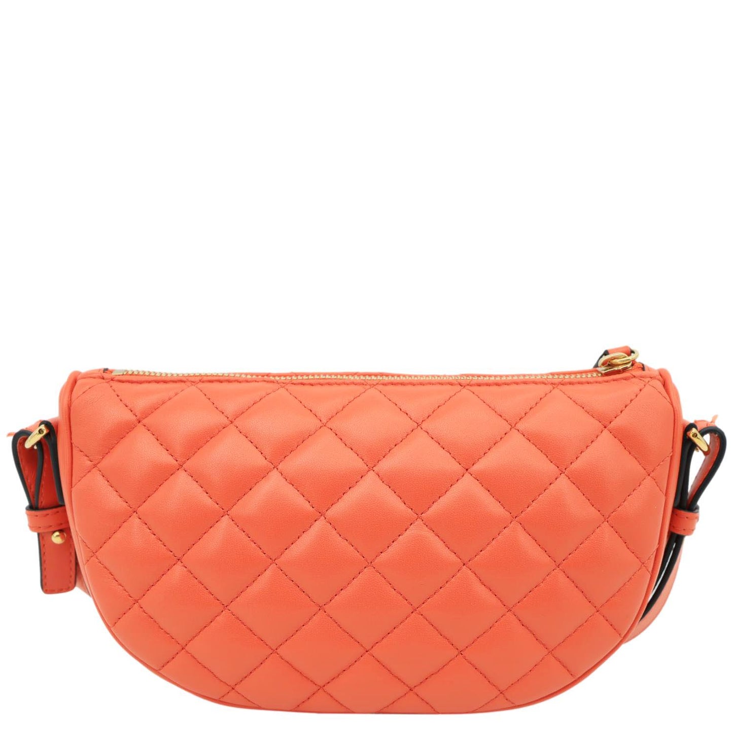 VERSACE La Medusa Body Quilted Leather Crossbody Bag Orange