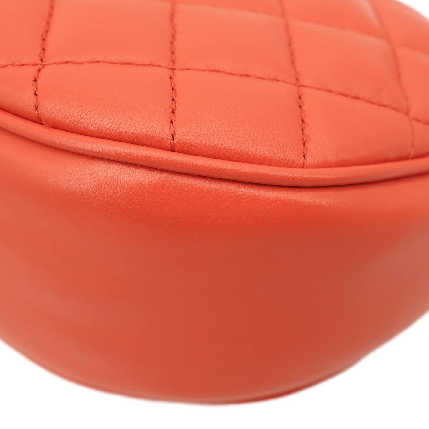 VERSACE La Medusa Body Quilted Leather Crossbody Bag Orange