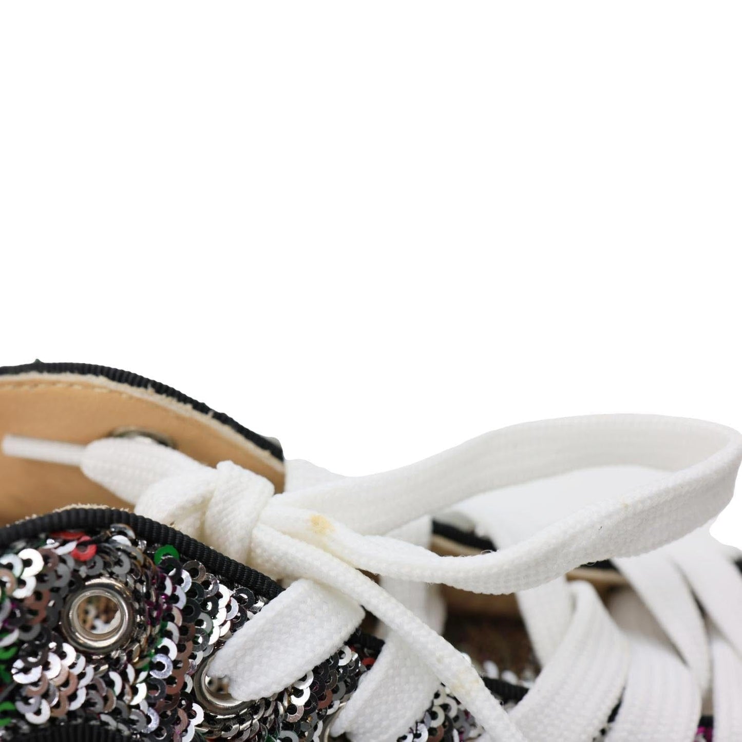 CHRISTIAN LOUBOUTIN Bip Bip High Top Sequins Sneaker Silver Size 38.5