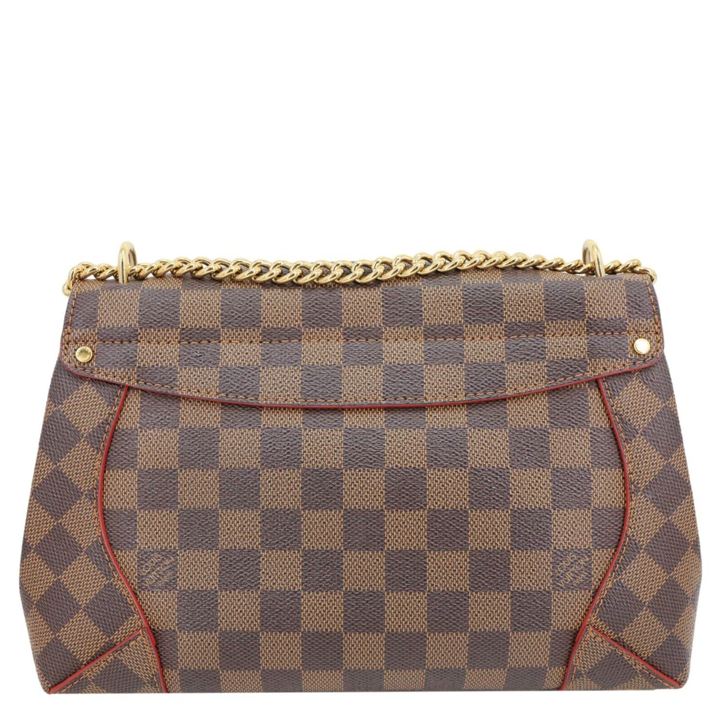 LOUIS VUITTON Caissa Damier Ebene Chain Clutch Shoulder Bag Brown