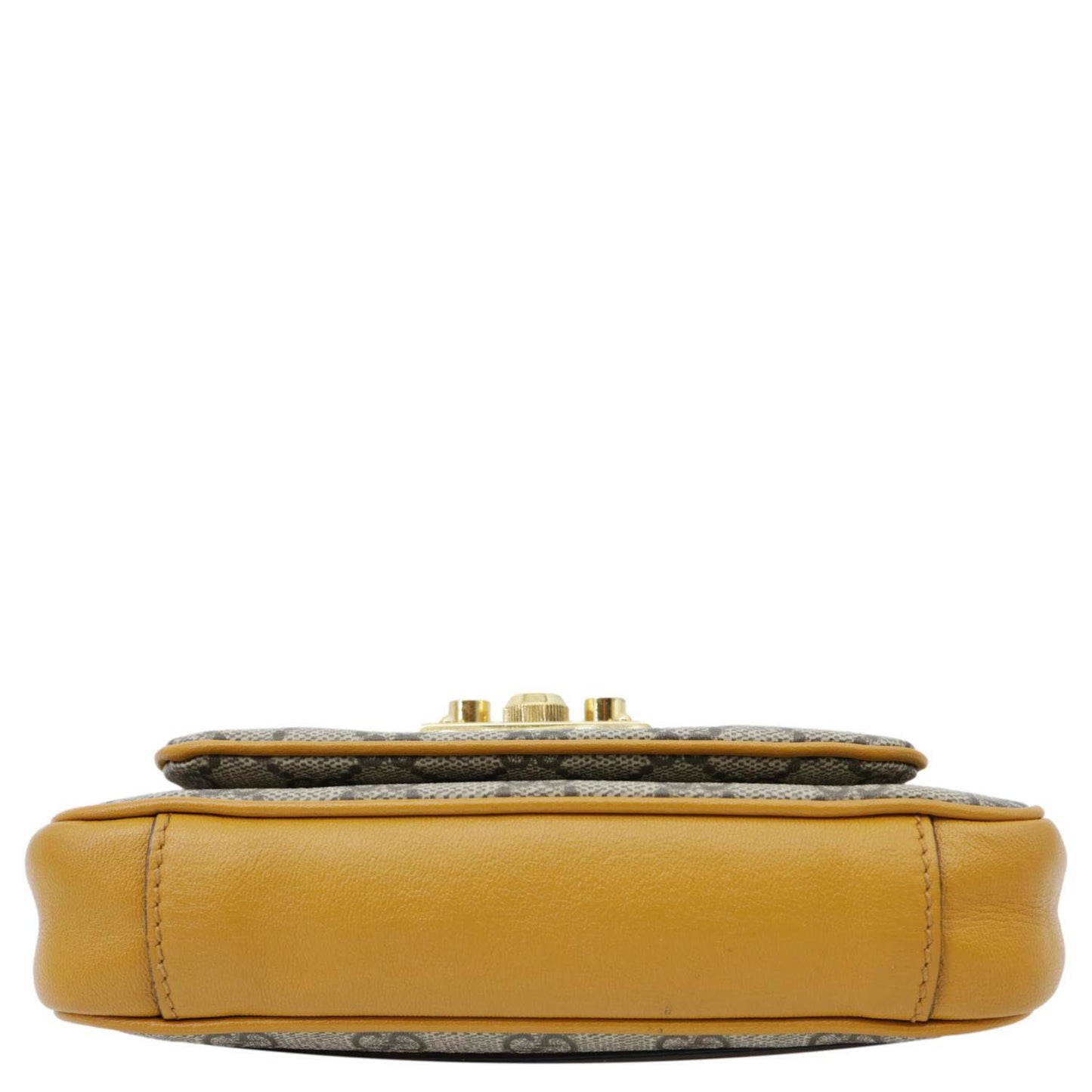 GUCCI Padlock Front Pocket Flap Mini GG Canvas Shoulder Bag Beige 658487