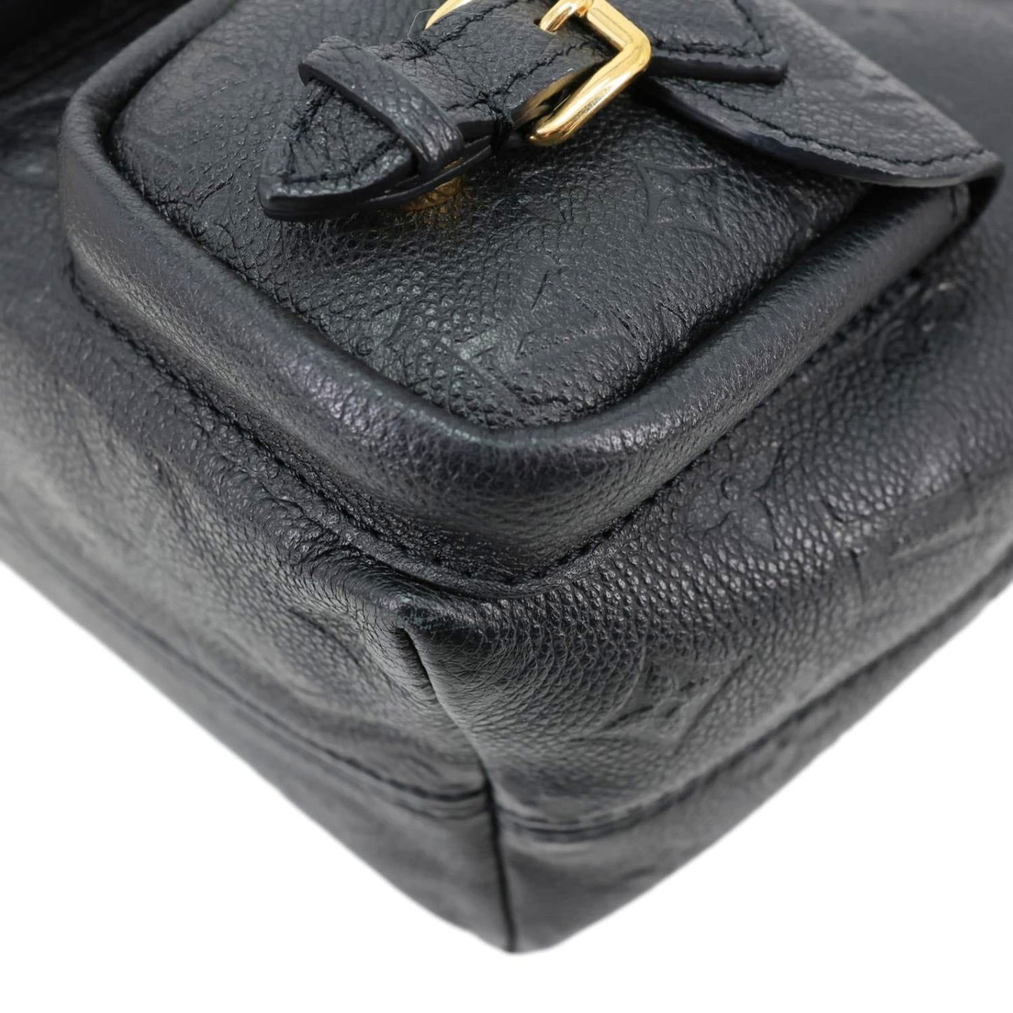 LOUIS VUITTON Backup Monogram Empreinte Leather Backpack Black