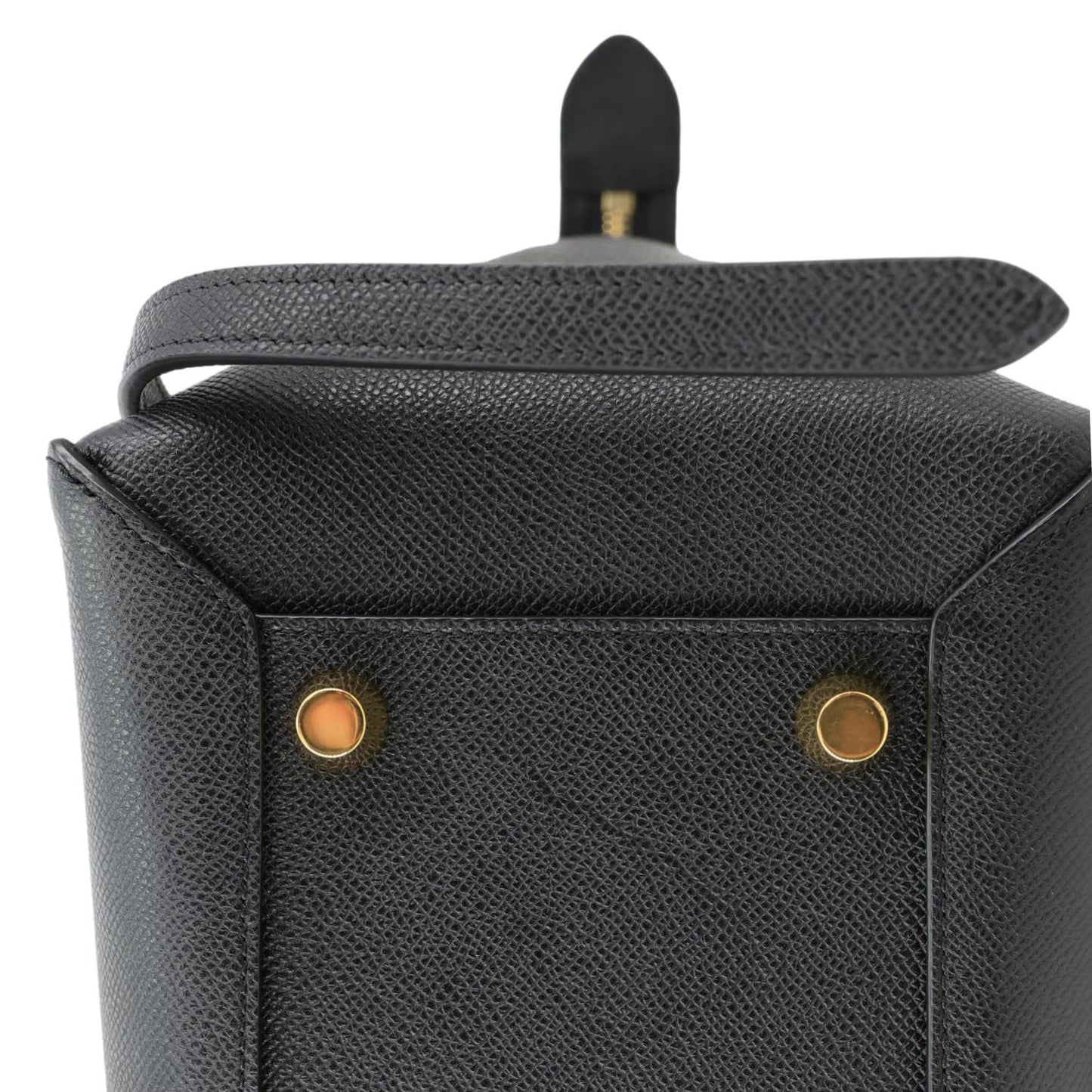 CELINE Belt Grained Calfskin Leather 2Way Shoulder Bag Black