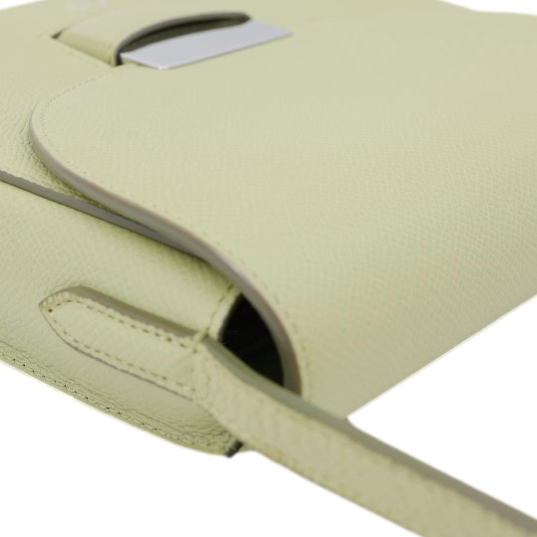 CELINE Trotteur Small Grained Calfskin Leather Shoulder Bag Sage