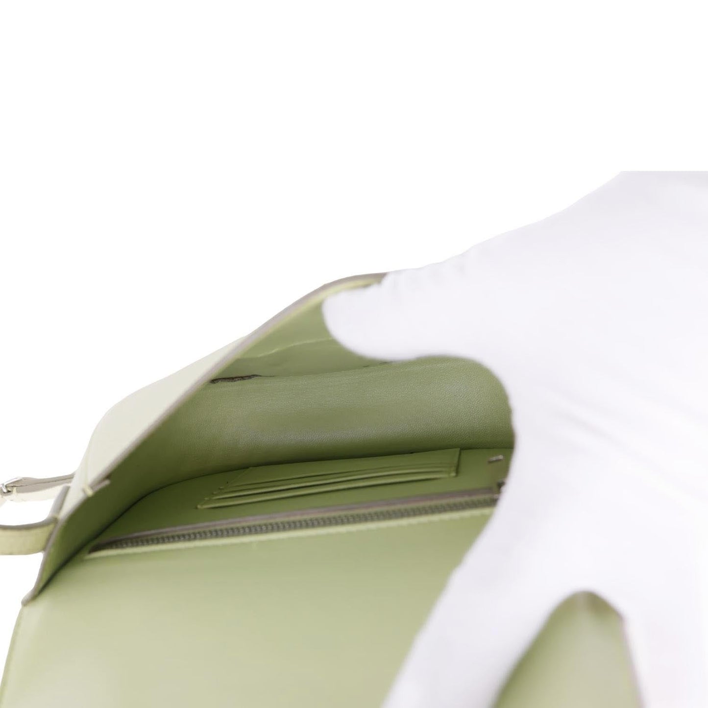 CELINE Trotteur Small Grained Calfskin Leather Shoulder Bag Sage