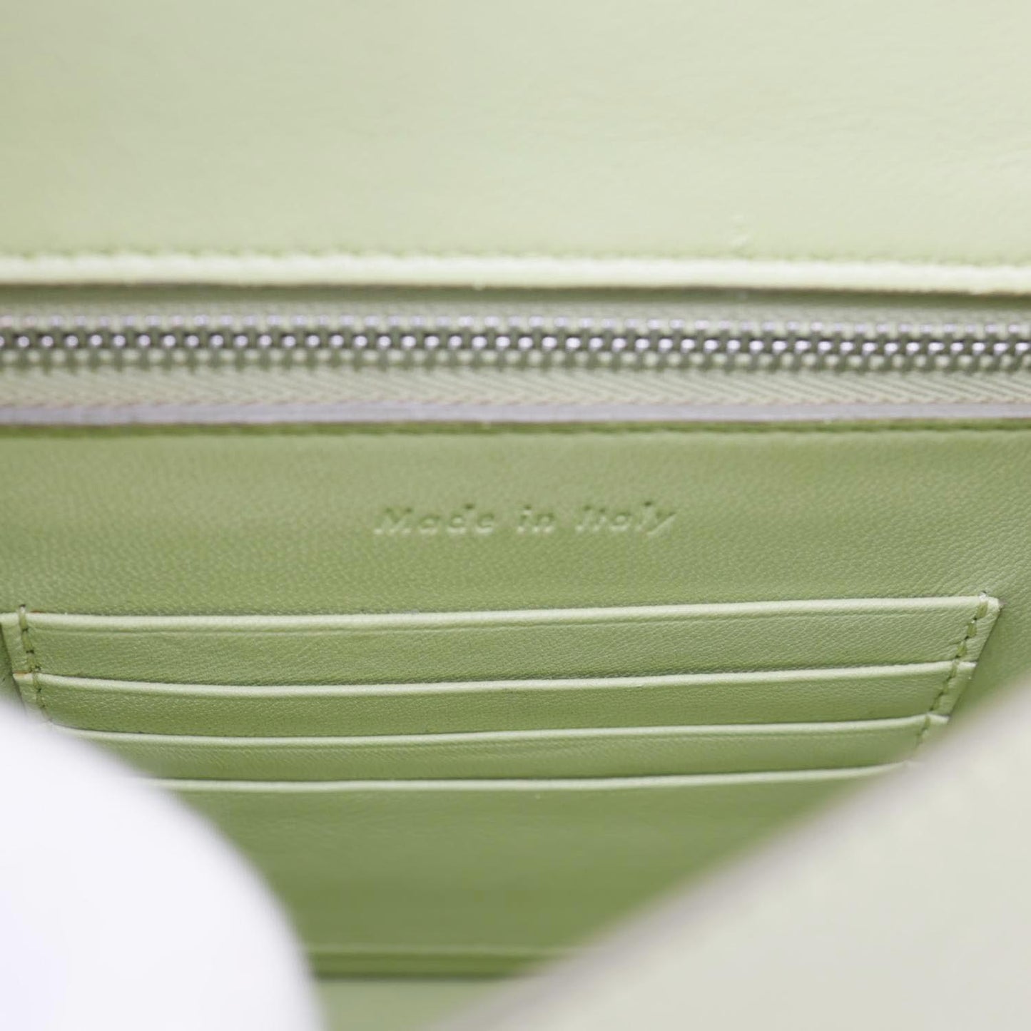 CELINE Trotteur Small Grained Calfskin Leather Shoulder Bag Sage
