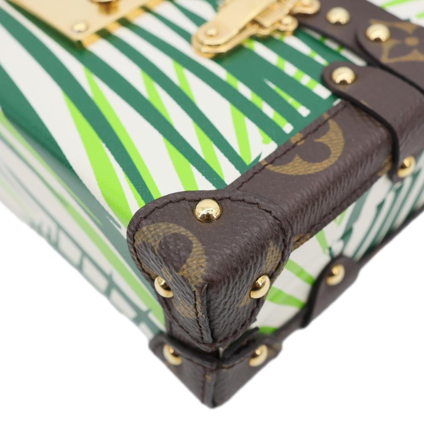 LOUIS VUITTON Petite Malle Palm Tree Monogram Canvas Shoulder Bag Multicolor