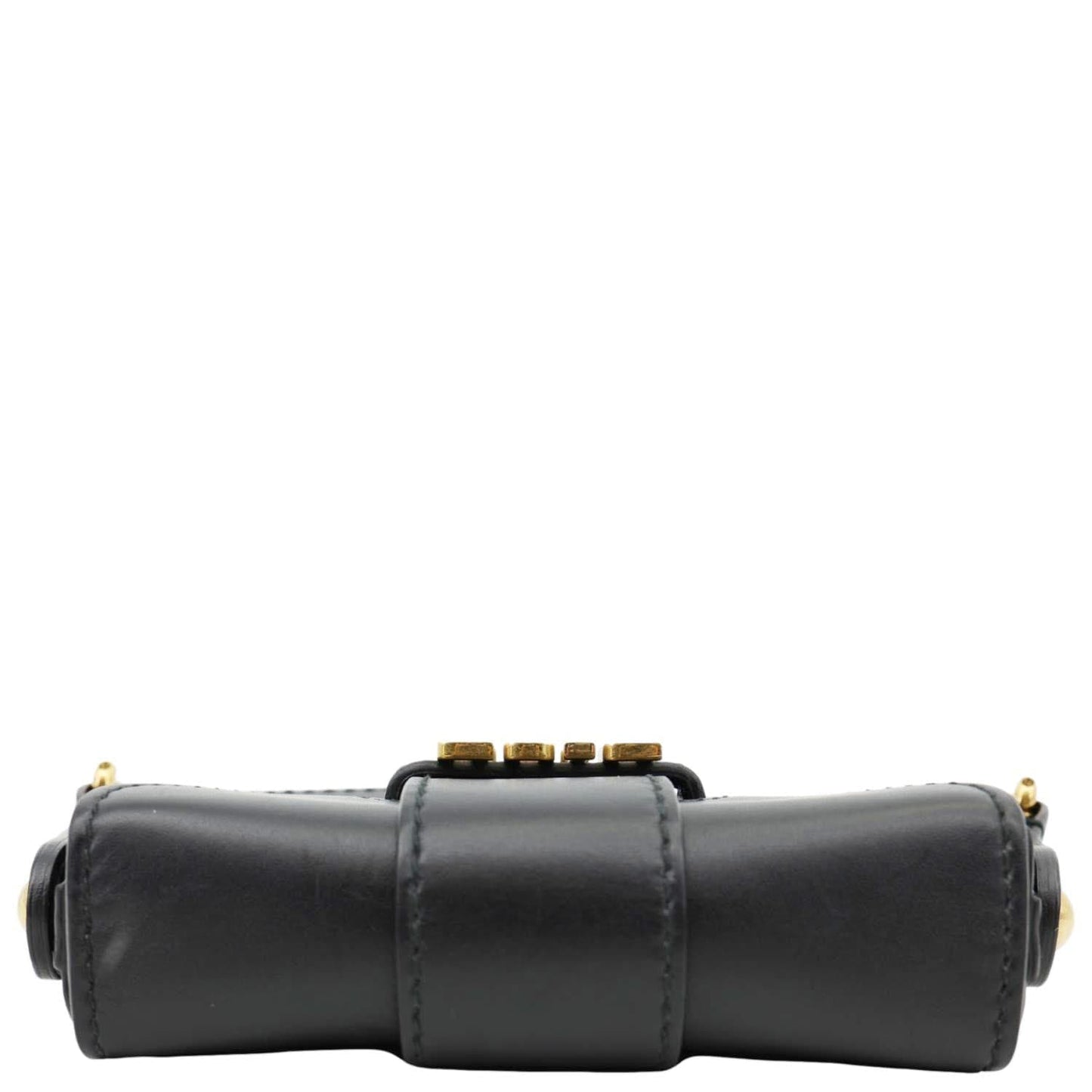 CHRISTIAN DIOR D Fence Small Calfskin Leather Saddle Bag Black
