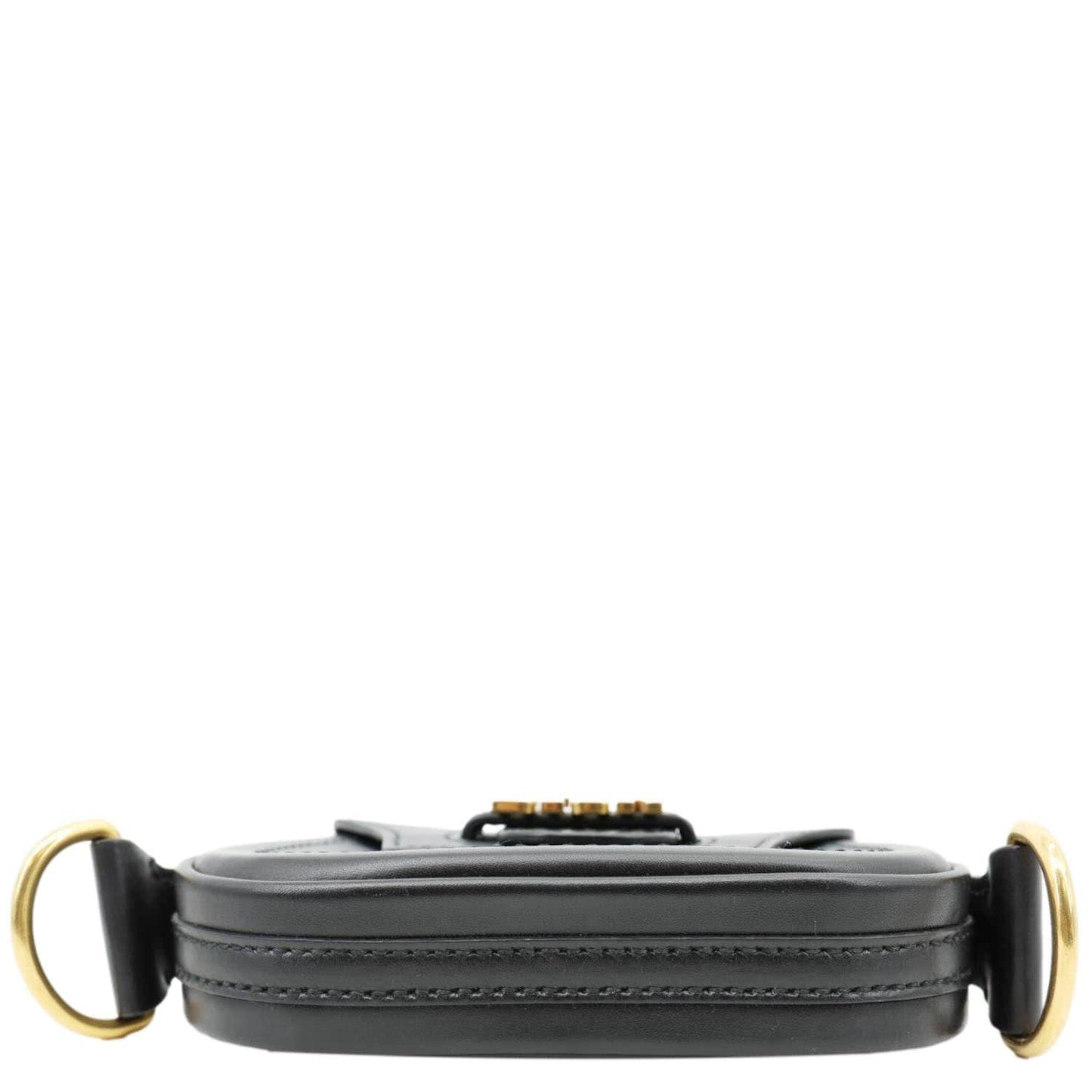CHRISTIAN DIOR D Fence Small Calfskin Leather Saddle Bag Black